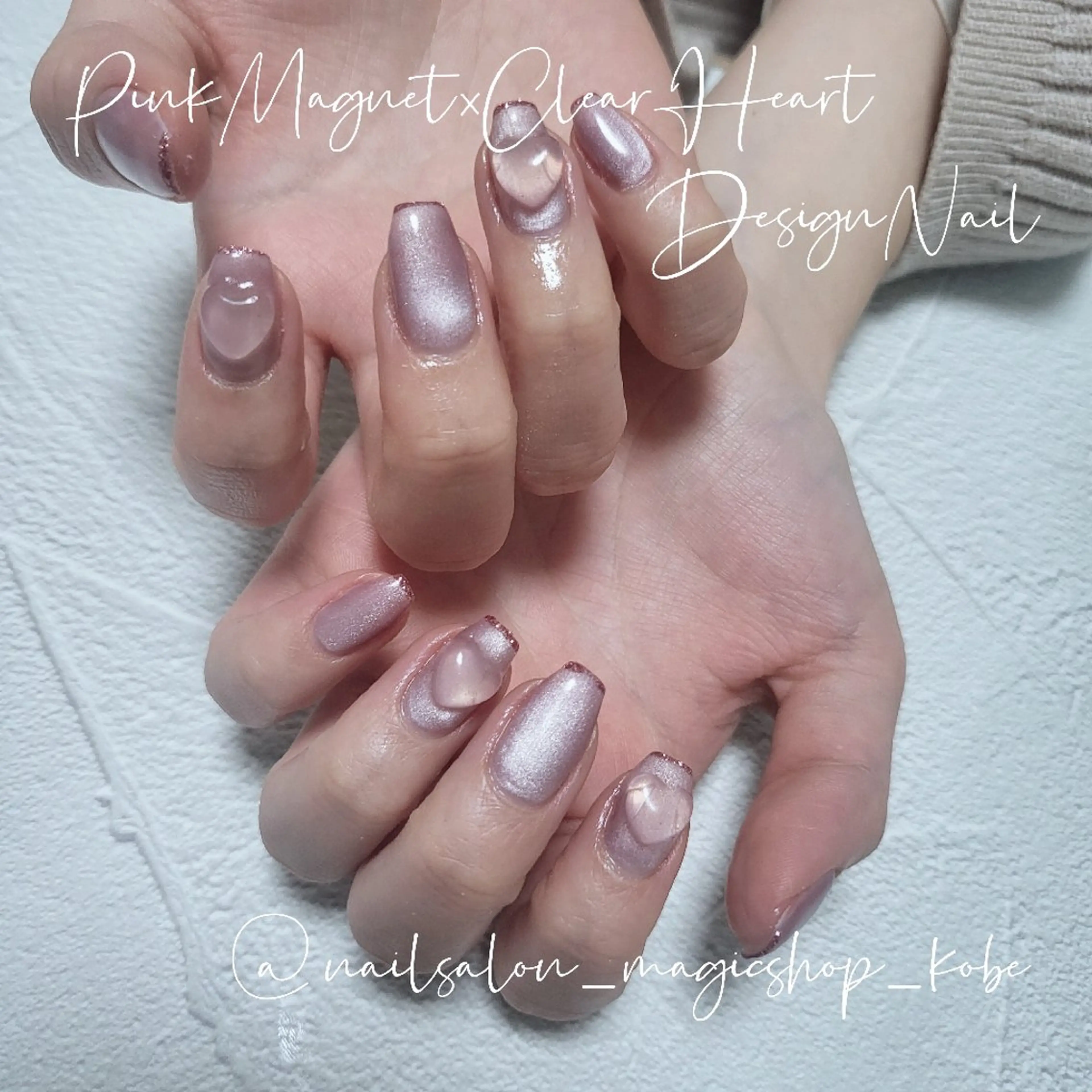 ネイル アートネイル クリアネイル ジェルネイル ハート ラメ(グリッター) ハンドネイル Nailsalon MagicShopのネイルデザイン