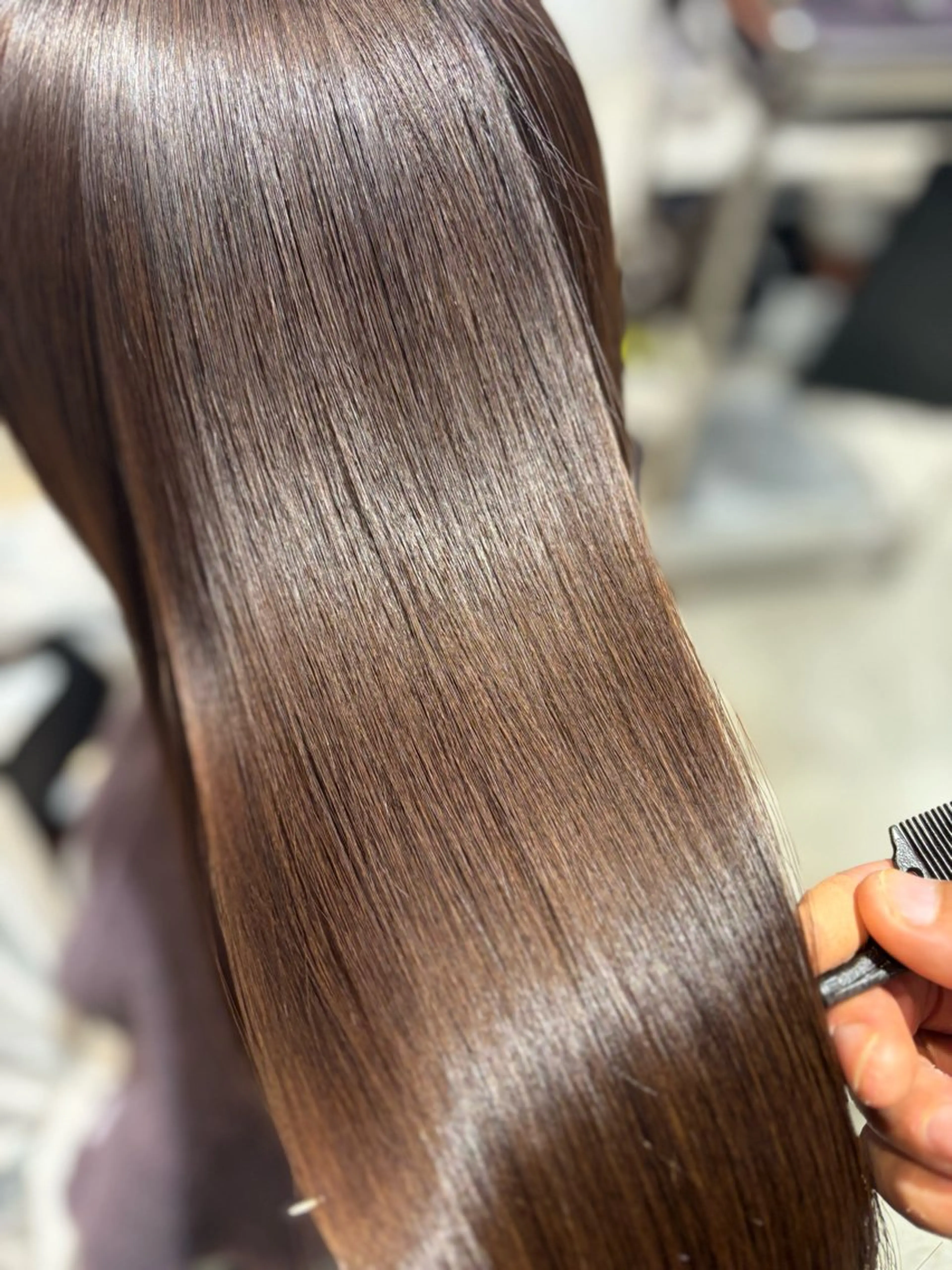 セミロング 酸性ストレート カット ヘアカラー 縮毛矯正 トリートメント 艶髪酸性ストレート /髪質改善/寺田警二のヘアスタイル