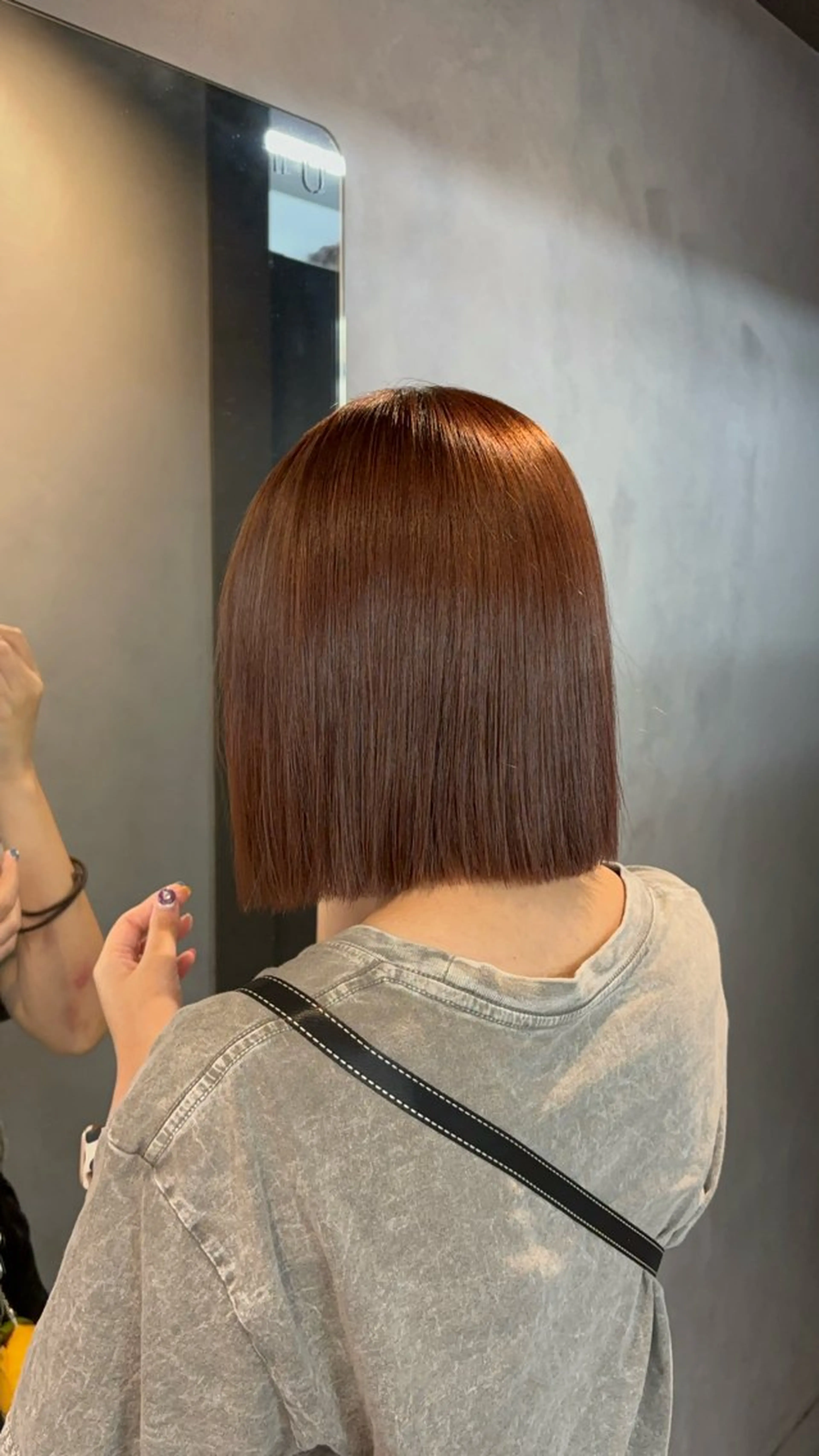 ミディアム オレンジブラウン 韓国レイヤー×暖色 カラー🎀ASAKAのヘアスタイル