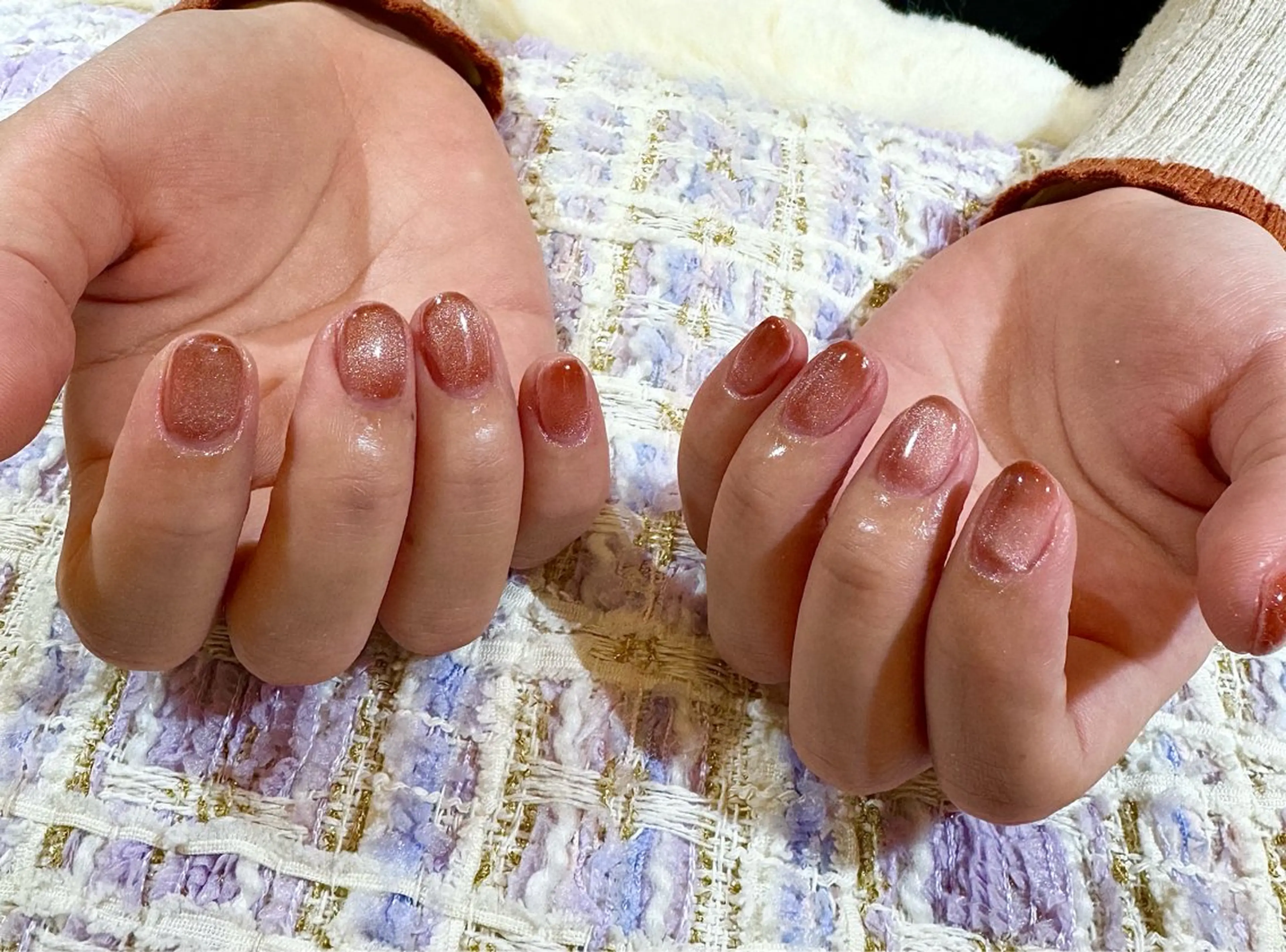 メンズ ネイル ジェルネイル マグネットネイル メンズネイル オレンジ マイムネイル所属・MIMnail Jr ネイリストのネイルデザイン