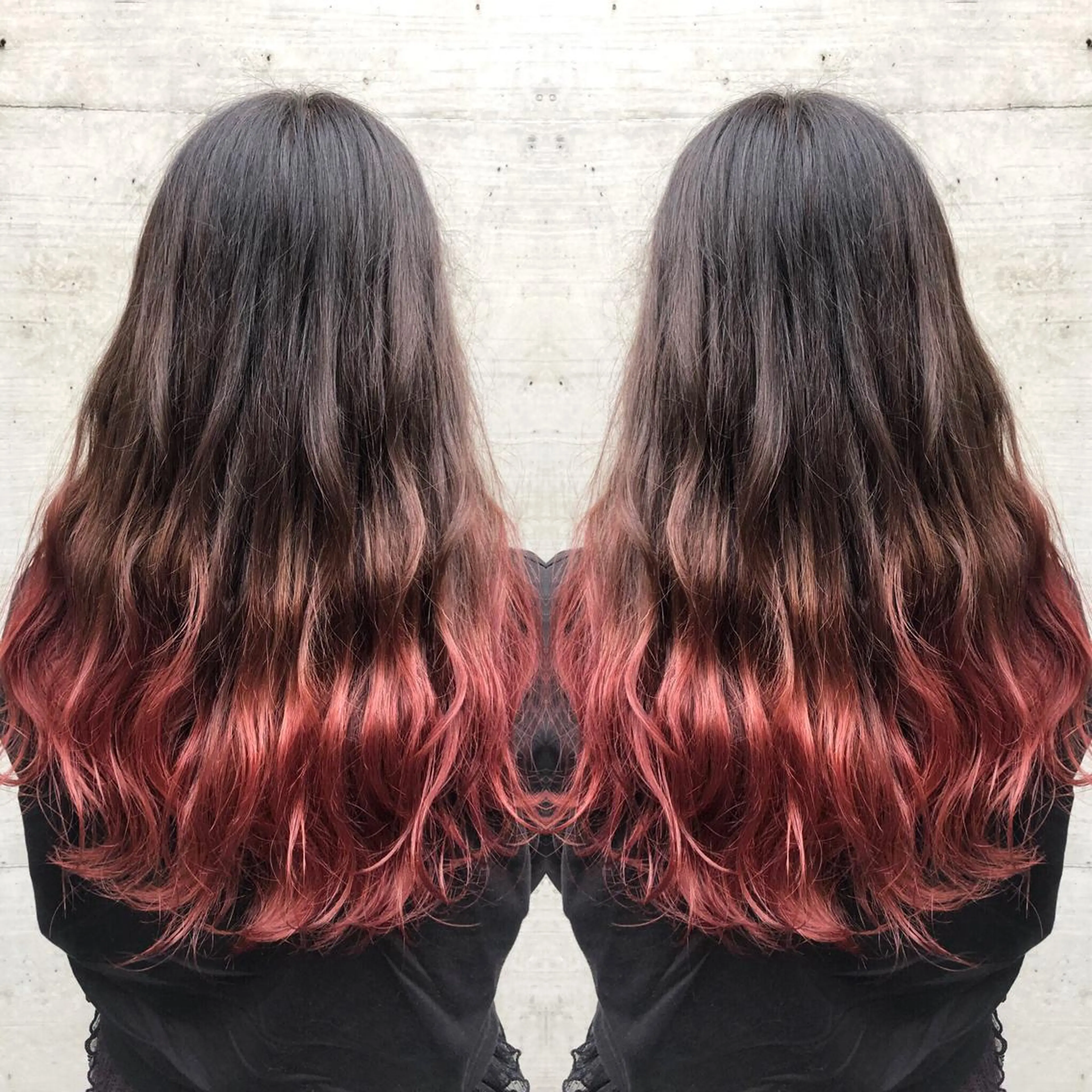 ロング カラー パーマ ヘアアレンジ ブリーチ グラデーションカラー ピンクカラー ヘアカラー ALLY（アリー）所属・ミニモお気に入り数 No.1宍戸雄弥のヘアスタイル
