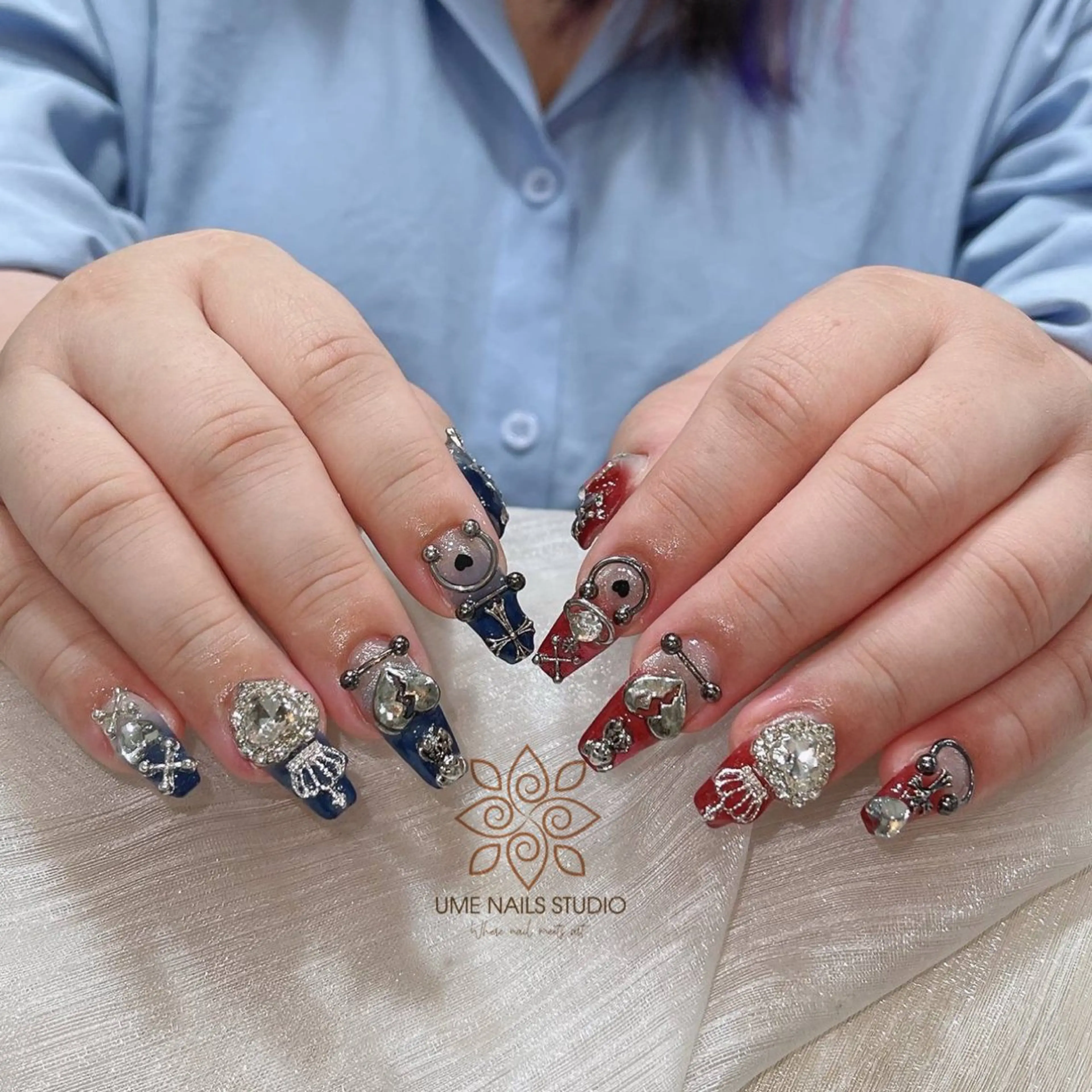 ネイル チークネイル クリアネイル ガーリー キラキラネイル 韓国ネイル ハンドネイル Ume Nail Studioのネイルデザイン