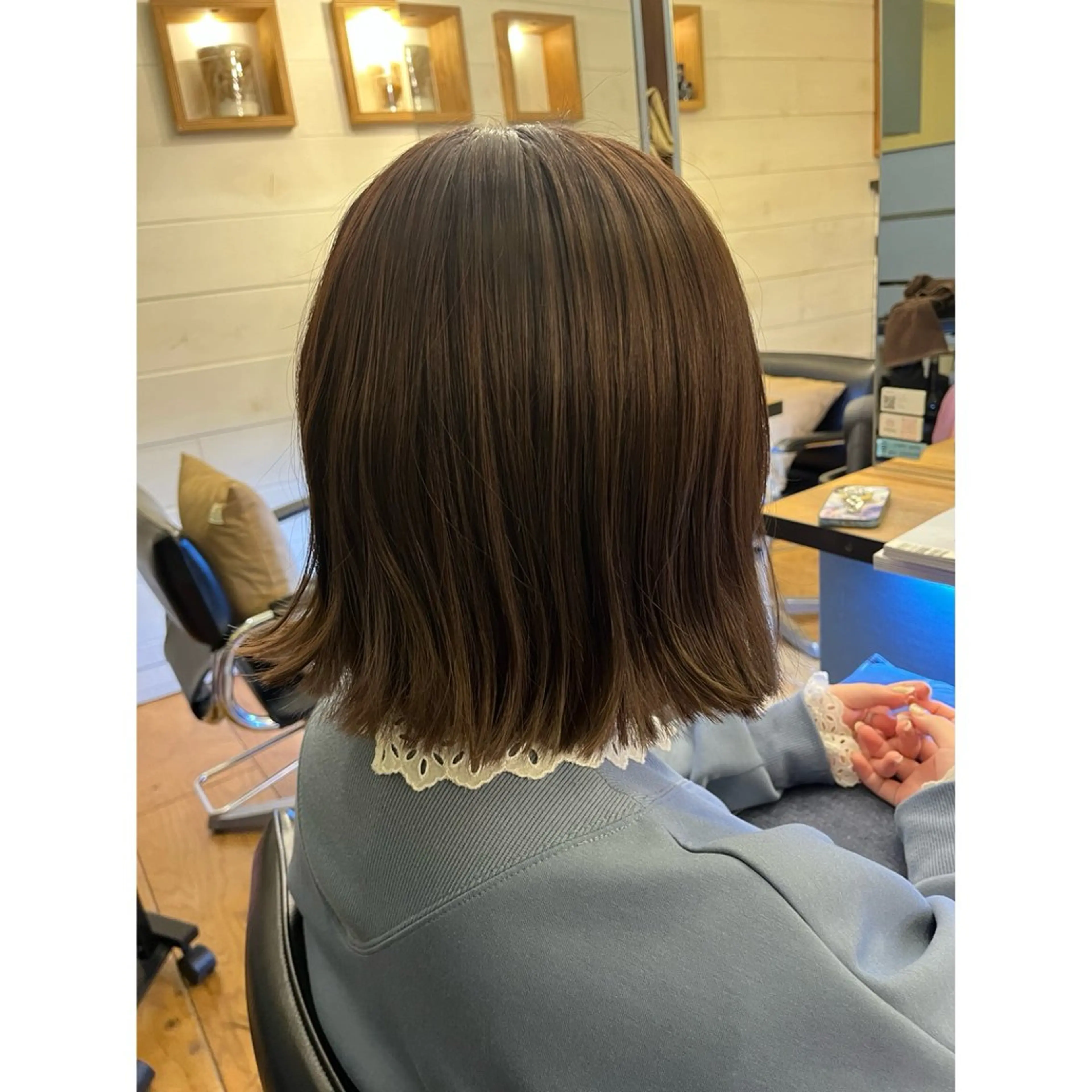 ショート カラー ボブ カット ヘアカラー トリートメント Lagom なかだのヘアスタイル