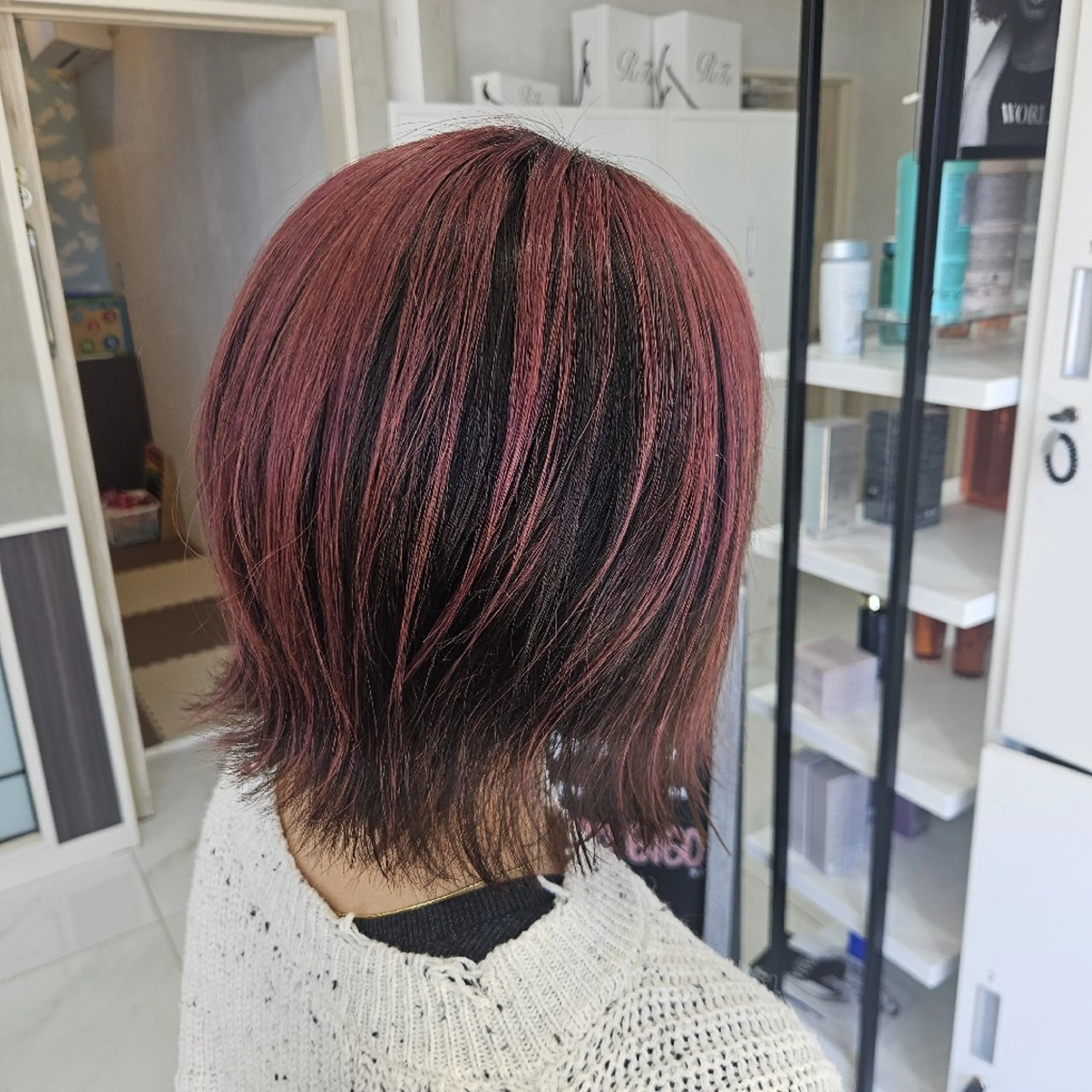 ミディアム ボブレイヤー ボブ レイヤーカット GRANDEUR まついのヘアスタイル