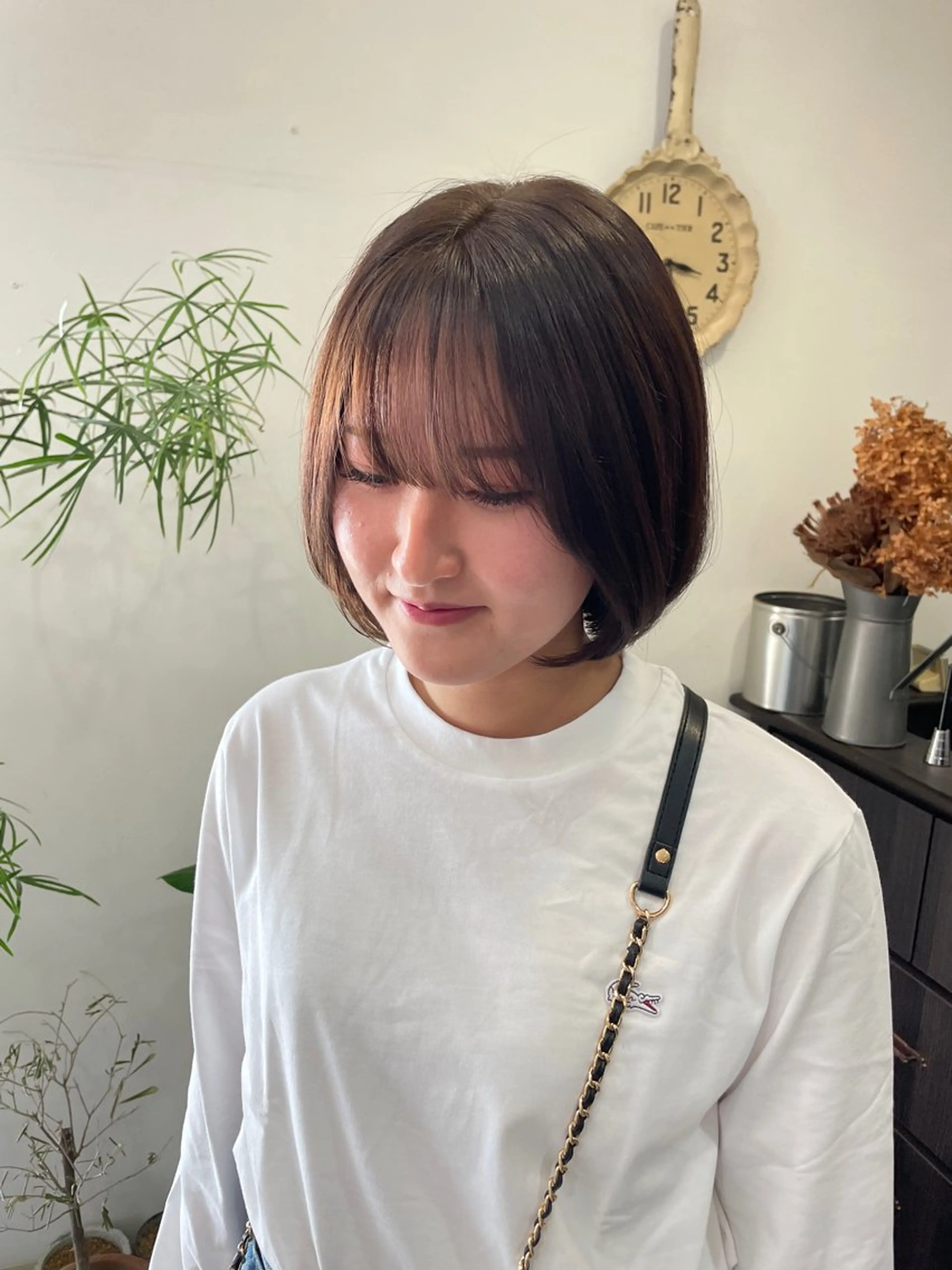 ショート カット ヘアカラー トリートメント 韓国ボブ👩🇰🇷 小野絢未のヘアスタイル