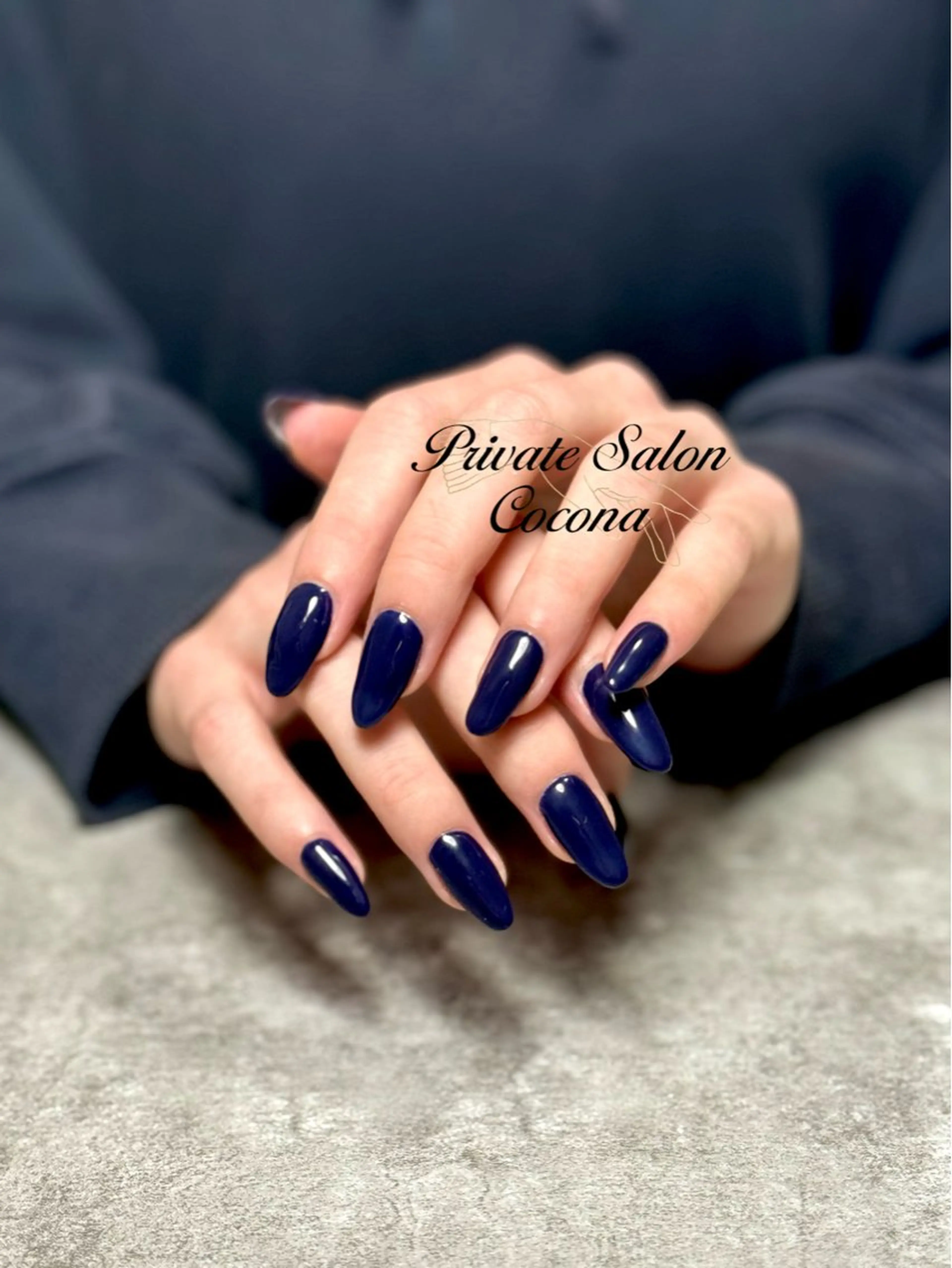 ネイル ネイビー ワンカラーネイル ハンドネイル プライベートサロン nailcoconaのネイルデザイン