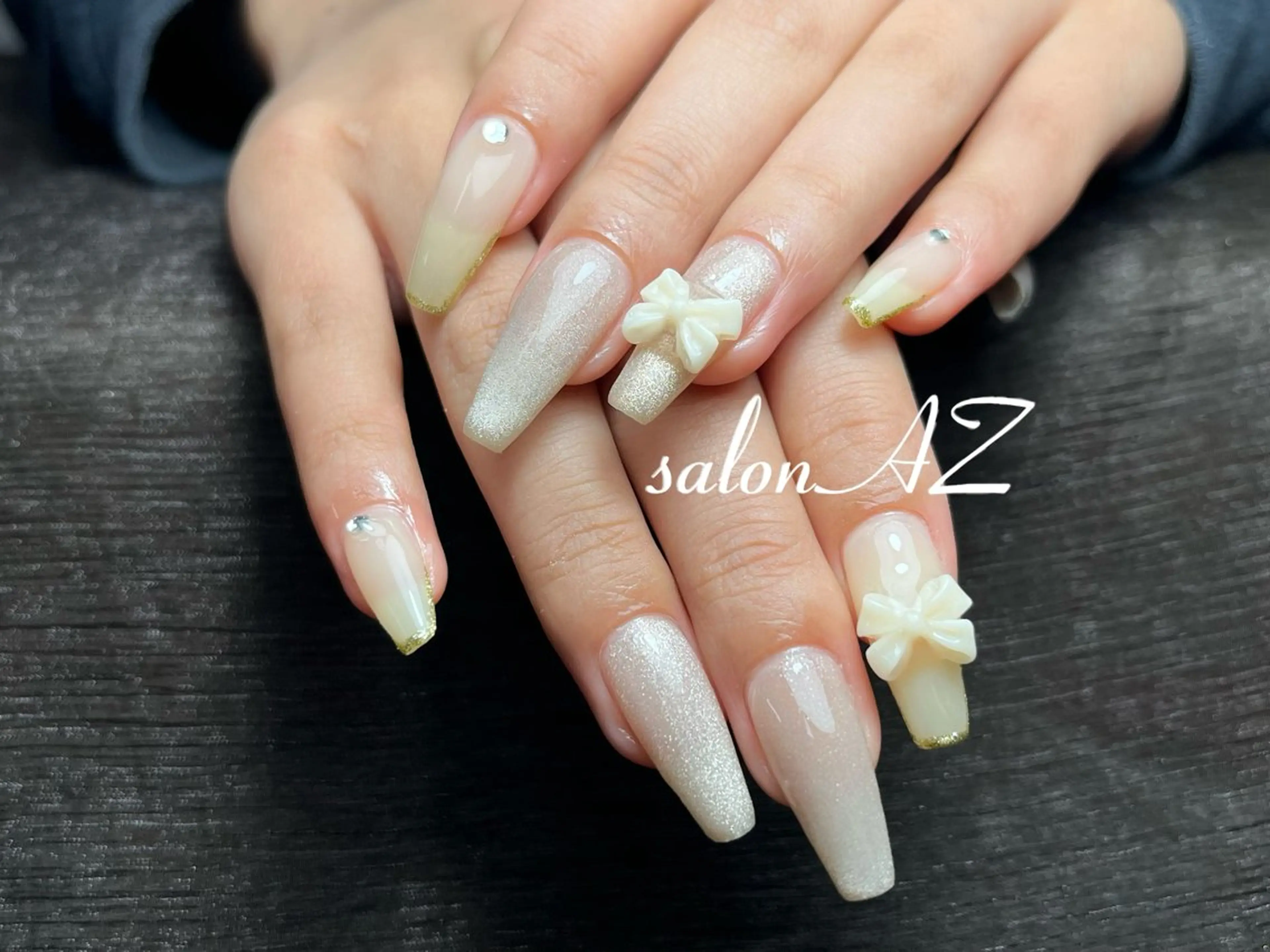 ネイル 長さ出し ハンドネイル salonAZ トップネイリストのネイルデザイン