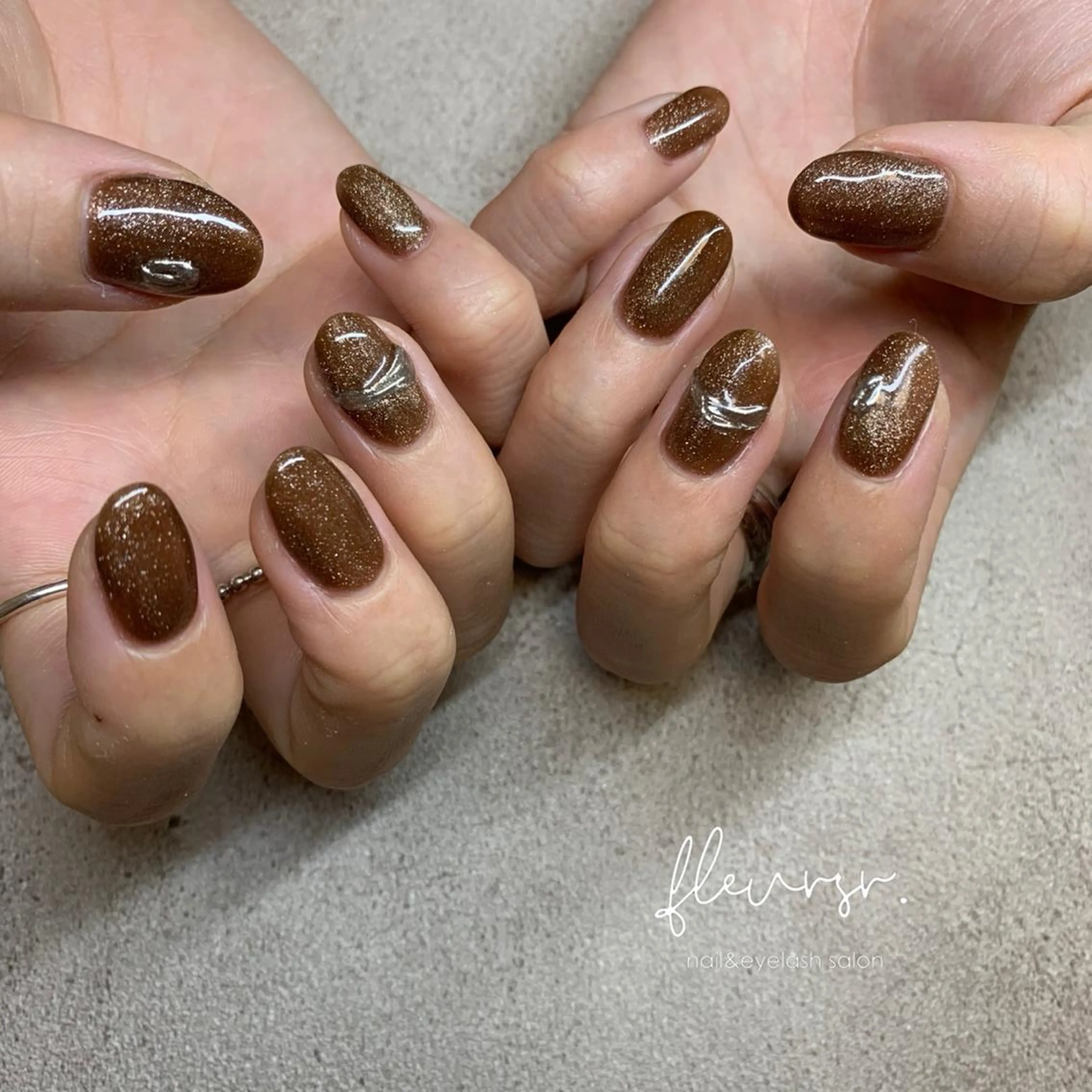 ネイル マグネットネイル ミラーネイル atore つかさのマツエク・マツパデザイン