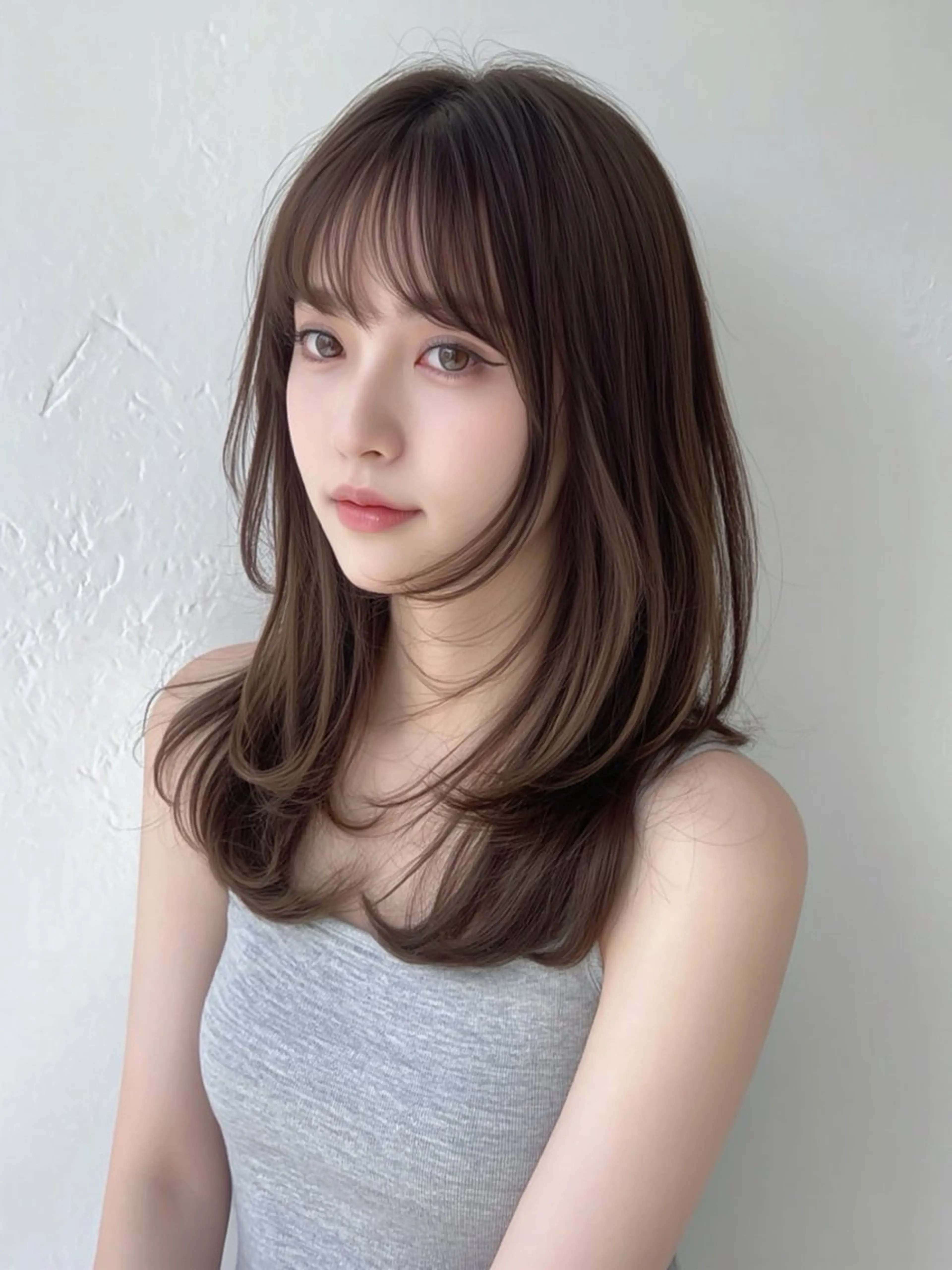 セミロング カット ヘアカラー トリートメント シンタニ ナオトのヘアスタイル