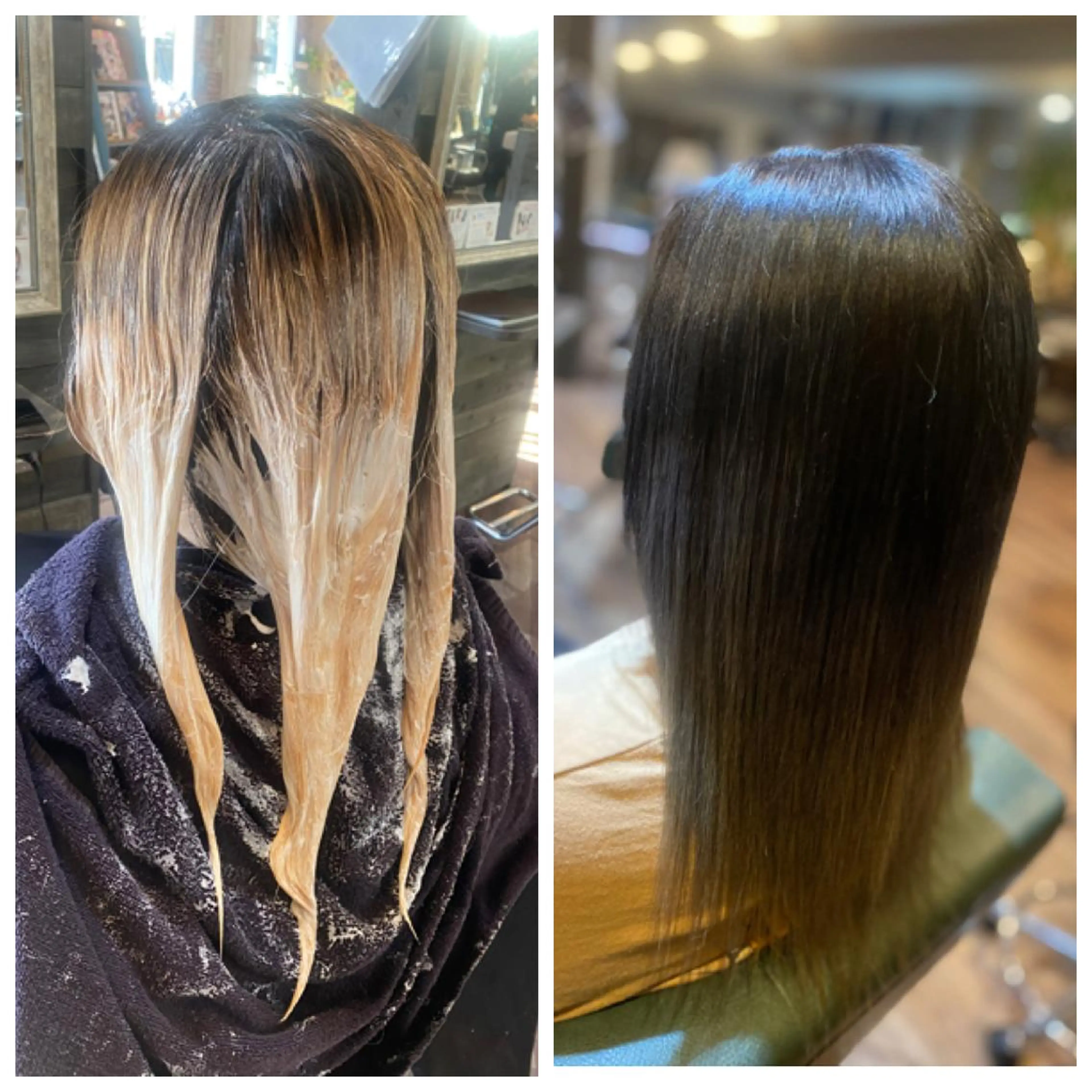 セミロング カラー ブラウンカラー グラデーションカラー シルバー 銀座/ダブルカラー/ レイヤーカット/高梨のヘアスタイル