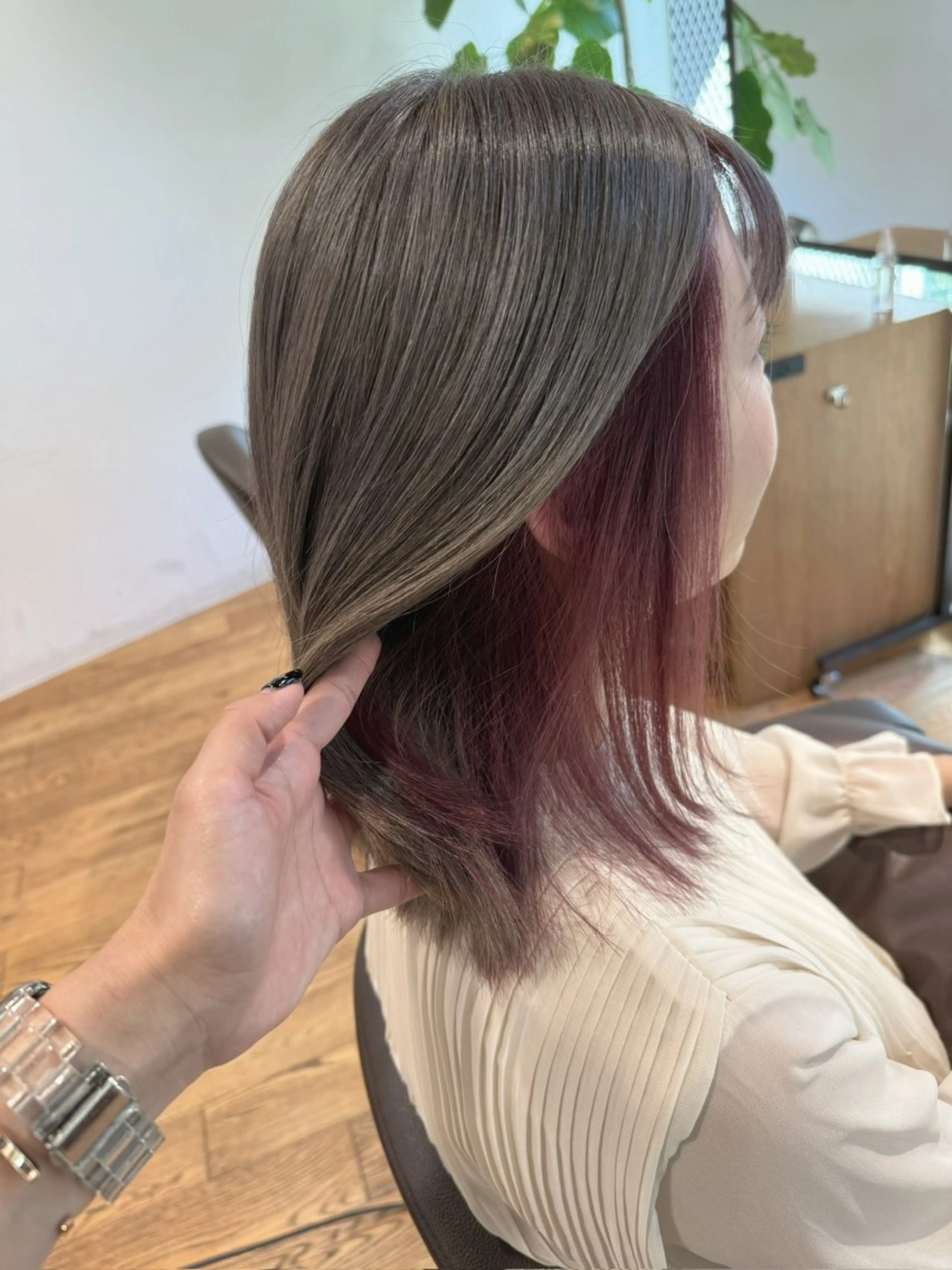 ミディアム カット ヘアカラー トリートメント 韓国風カラー🤎 𝒄𝒉𝒊𝒌𝒂のヘアスタイル