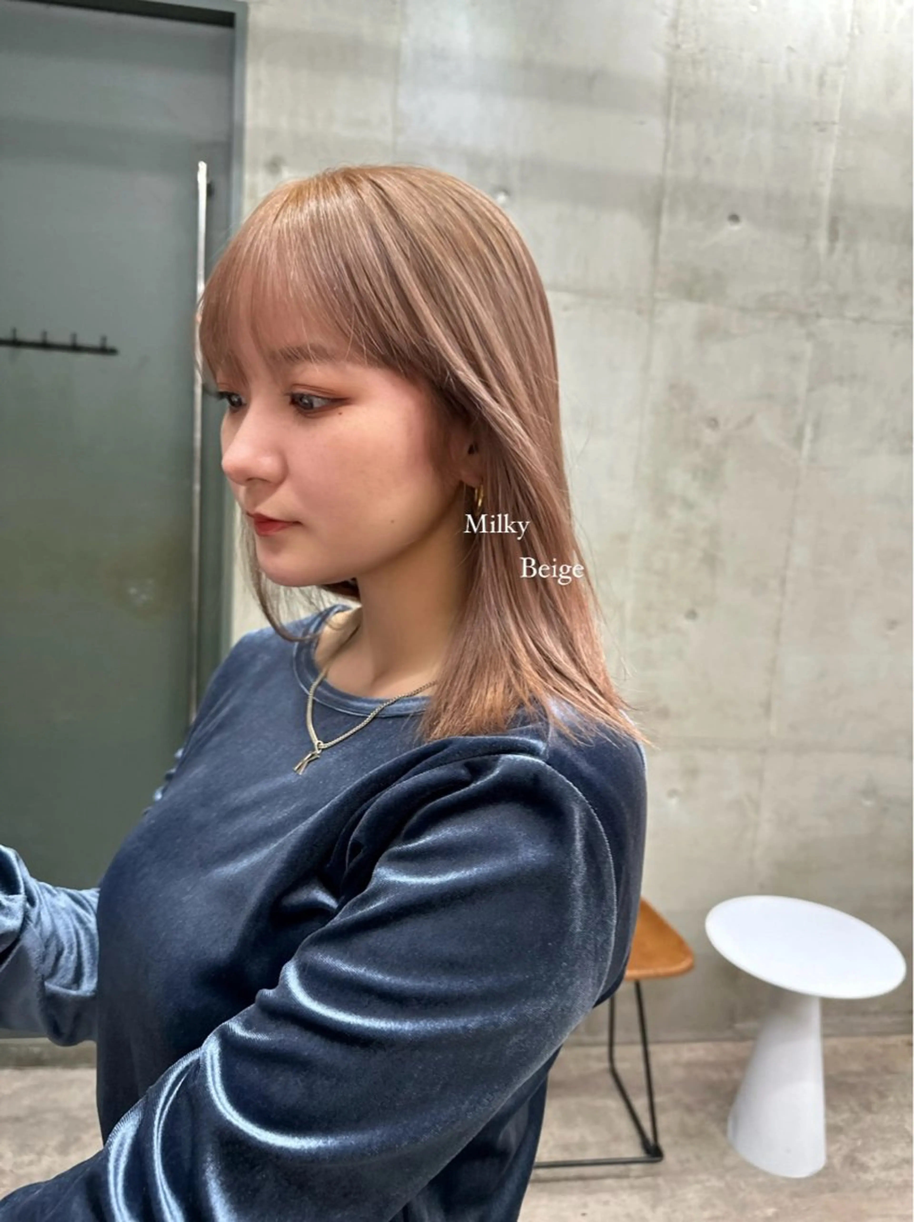 ミディアム 顔周りカット ヘアカラー SALT WATER所属・🫐 𝐌𝐚𝐨 🫐ボブモデル募集のヘアスタイル