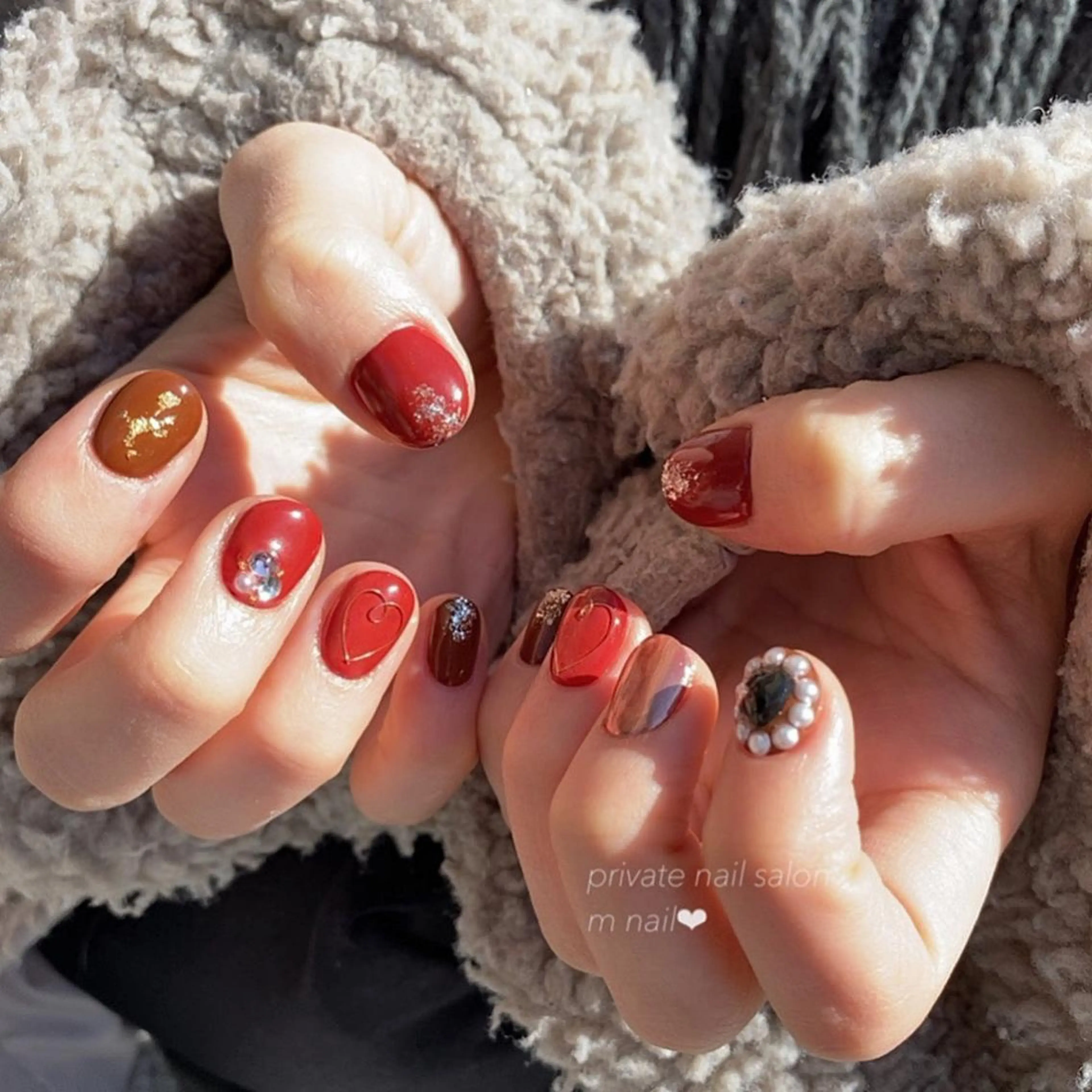 ネイル バレンタイン ハンドネイル 小河原 舞のネイルデザイン