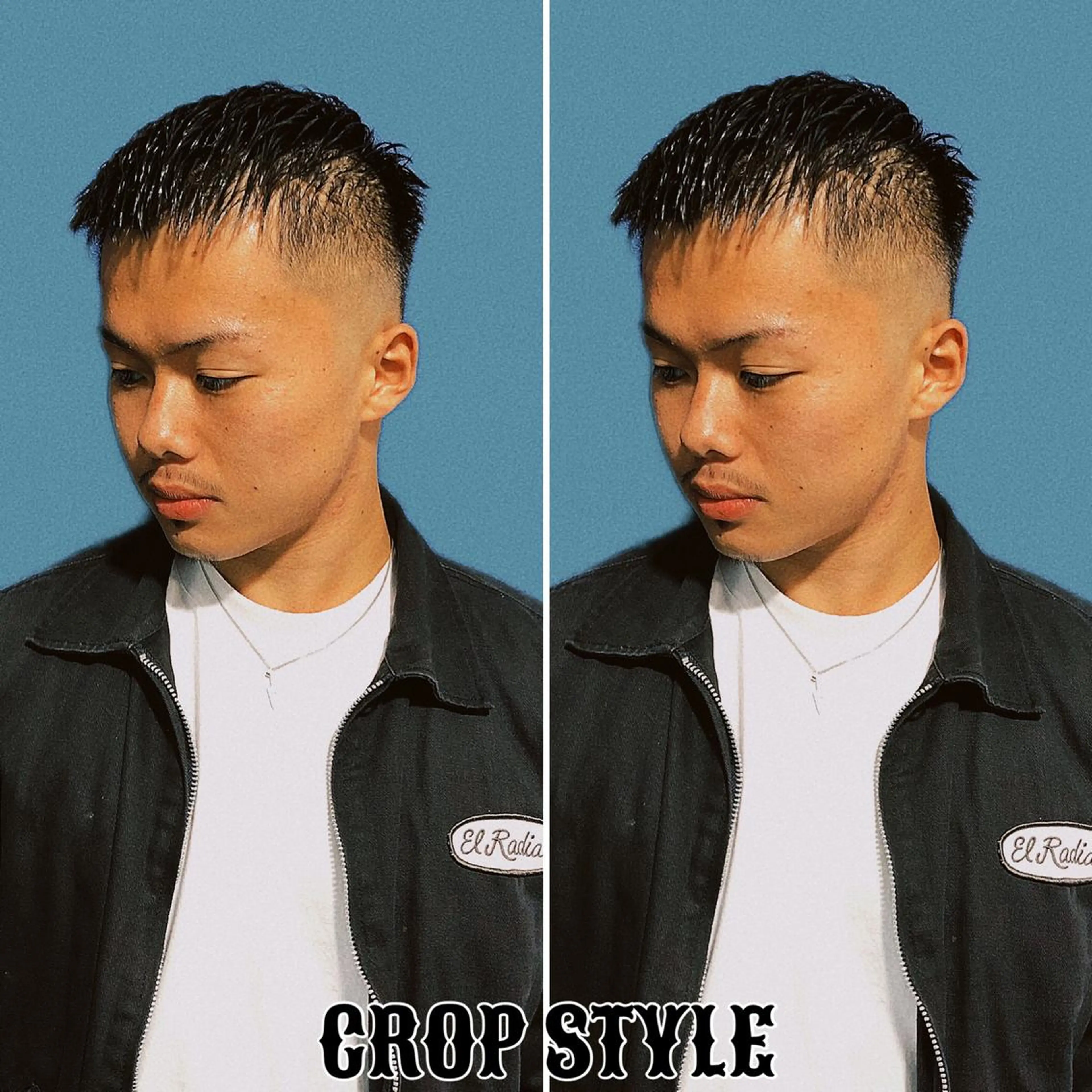 ショート カラー パーマ メンズ フェードカット メンズハイトーン メンズパーマ ハイトーンカラー &CREW スタッフのヘアスタイル