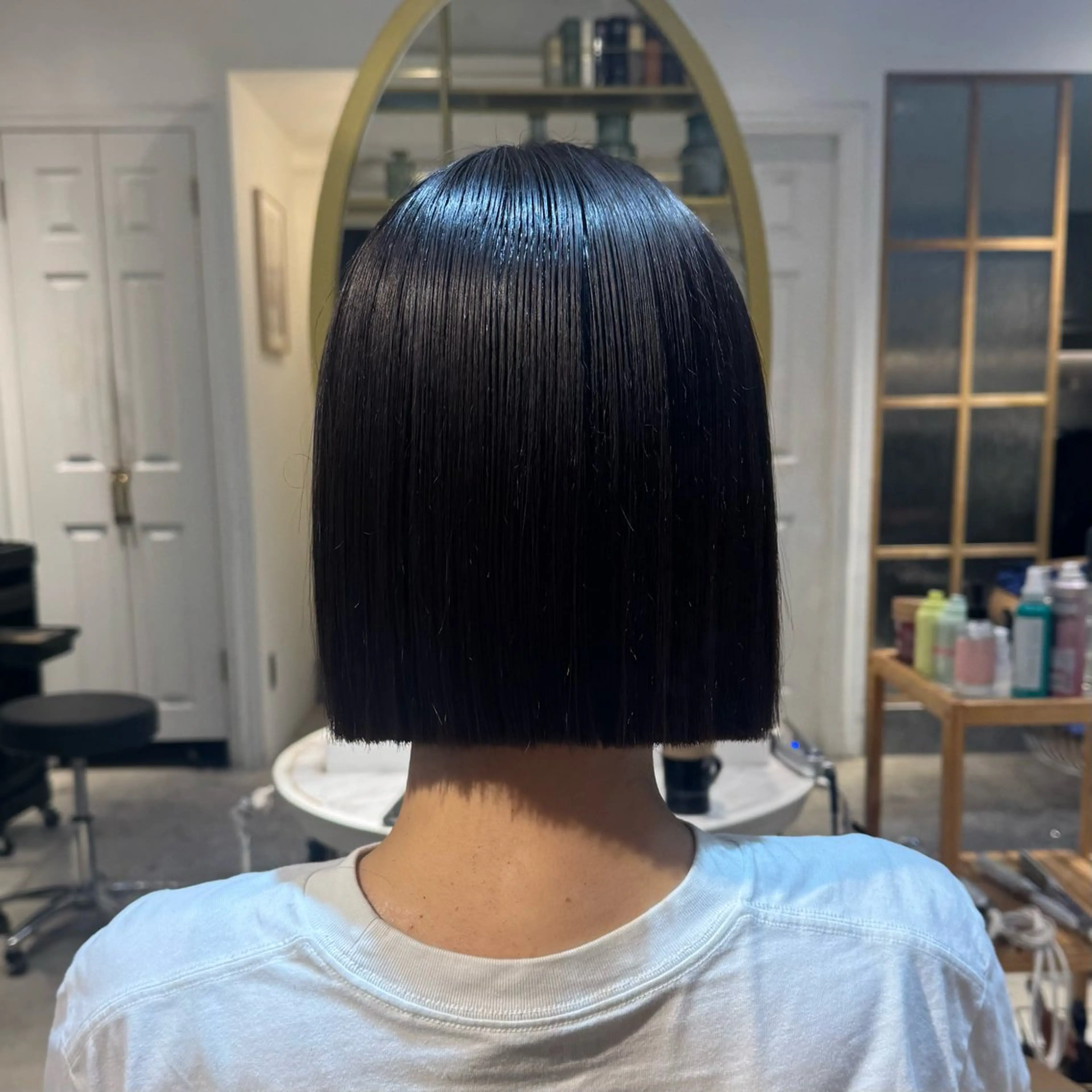 ミディアム ボブ 髪質改善 韓国風ヘア 縮毛矯正 カット ヘアカラー トリートメント ヘアセット 髪質改善/ボブ /韓国/erikoのヘアスタイル