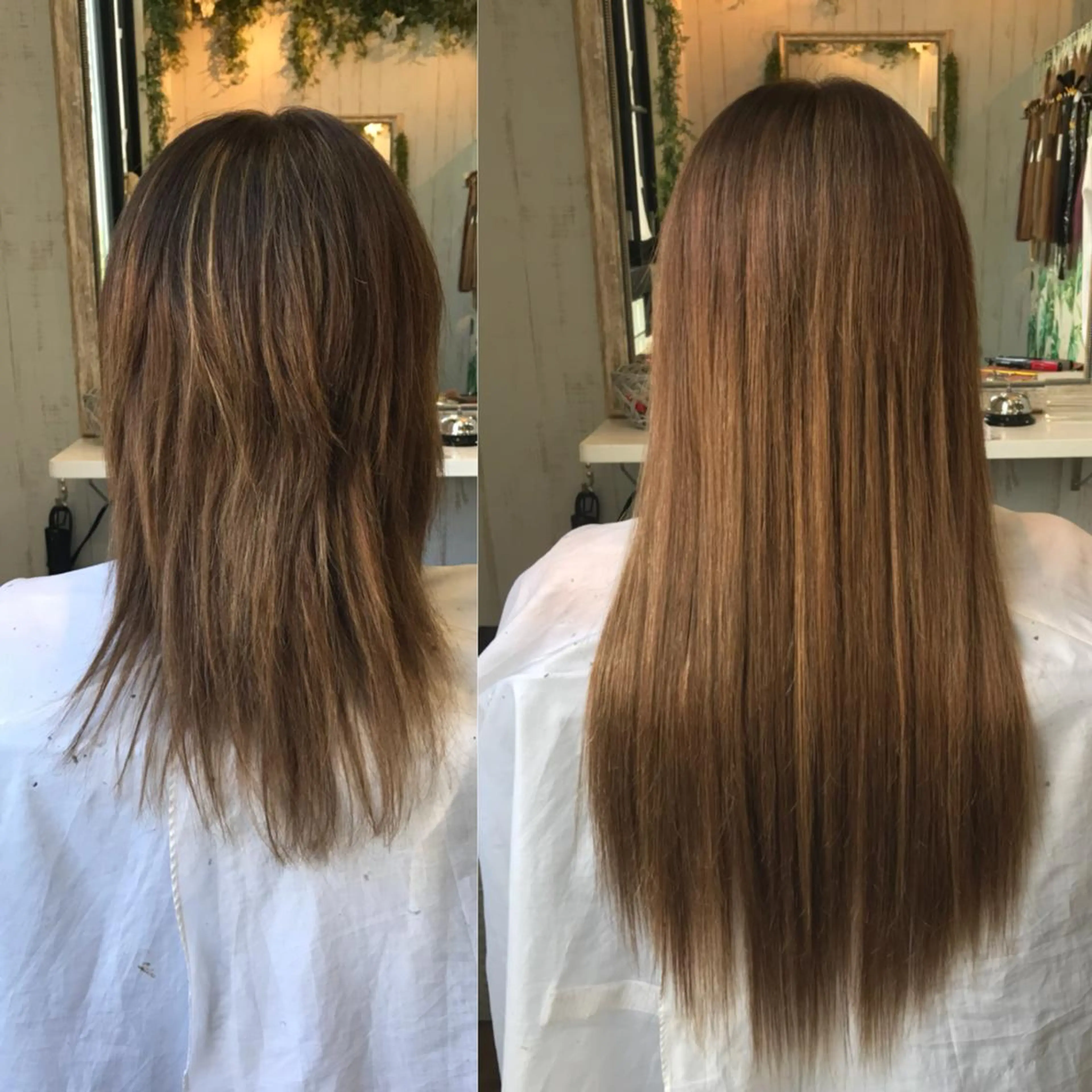 カラー ロング ヘアアレンジ 大阪レミーエクステ チビ編み込みのヘアスタイル