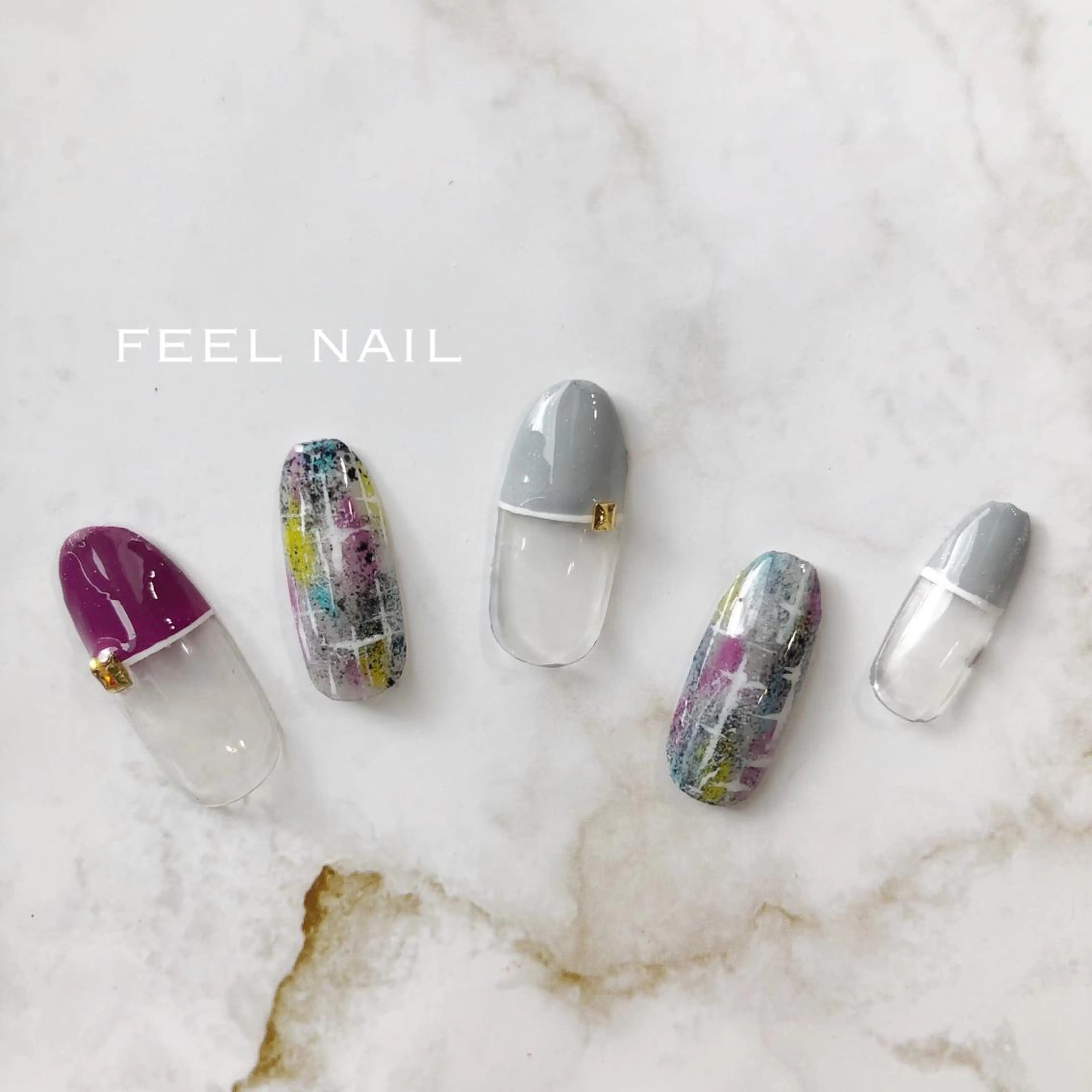 ネイル ツイードネイル 近藤 あみのネイルデザイン