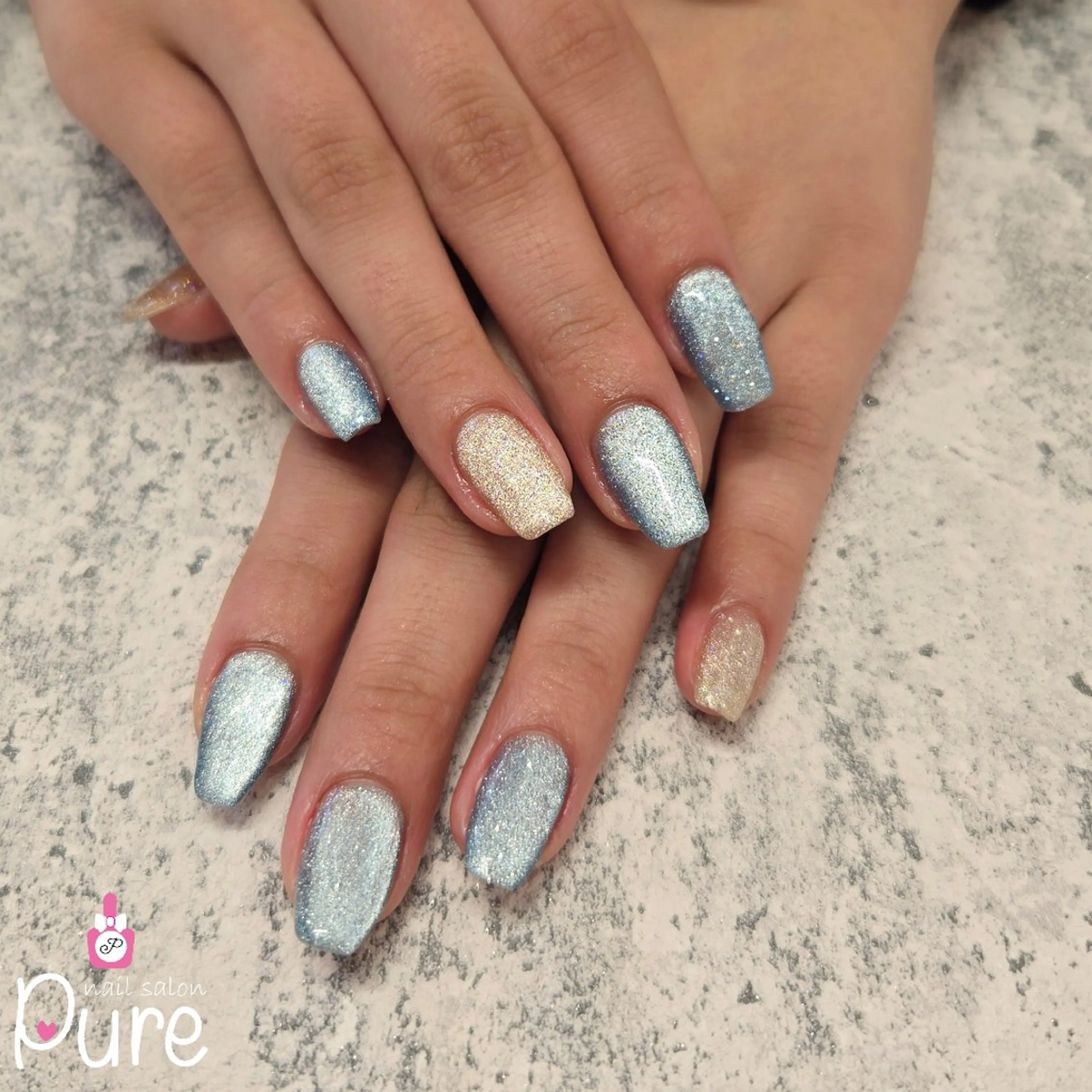 ネイル フラッシュネイル フラッシュマグ マグネットネイル Pure 亜里沙のネイルデザイン