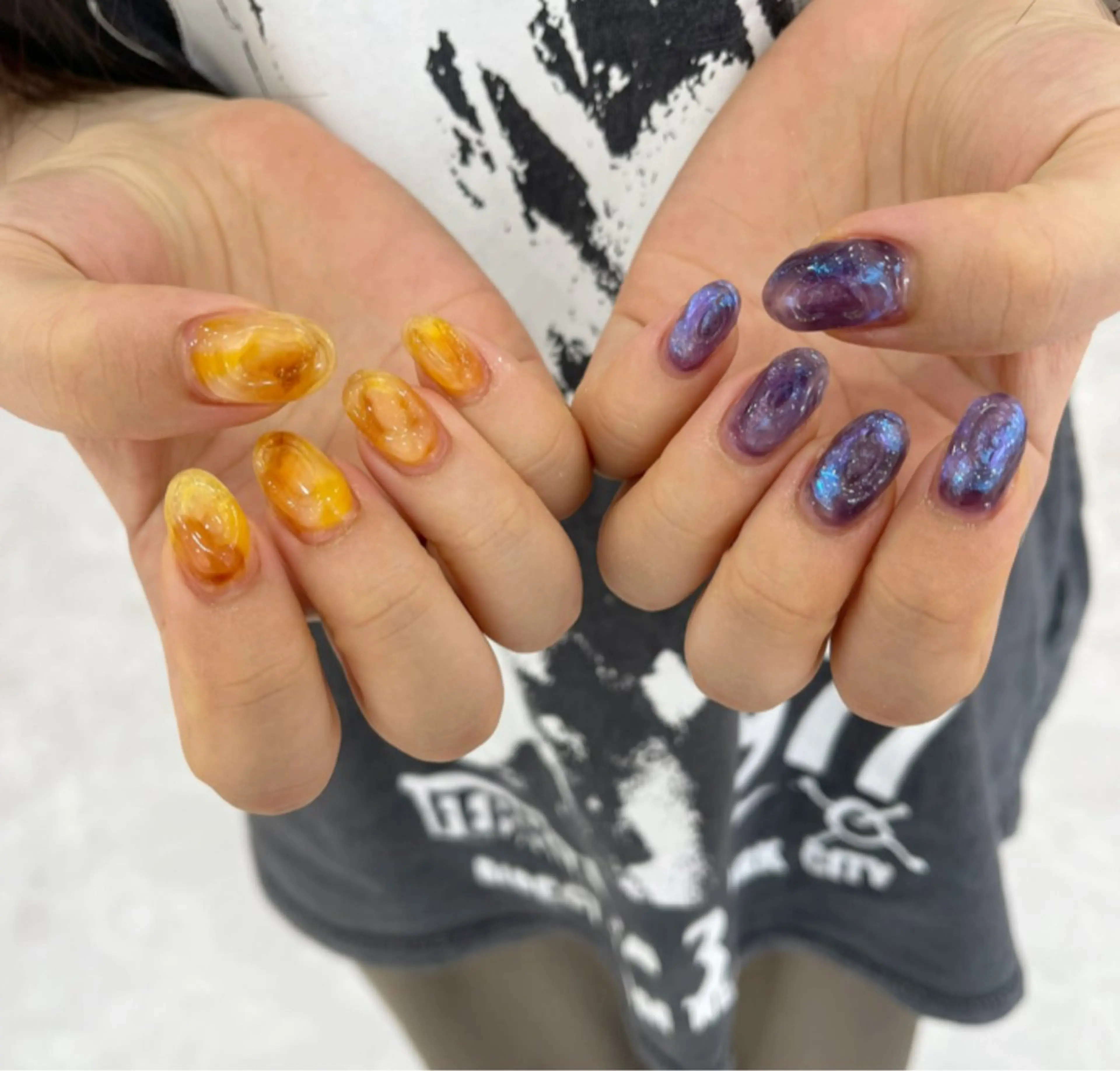 ネイル 長さ出し フットネイル ジェルネイル 韓国ネイル マグネットネイル #Amin所属・#Amin nail salonのネイルデザイン