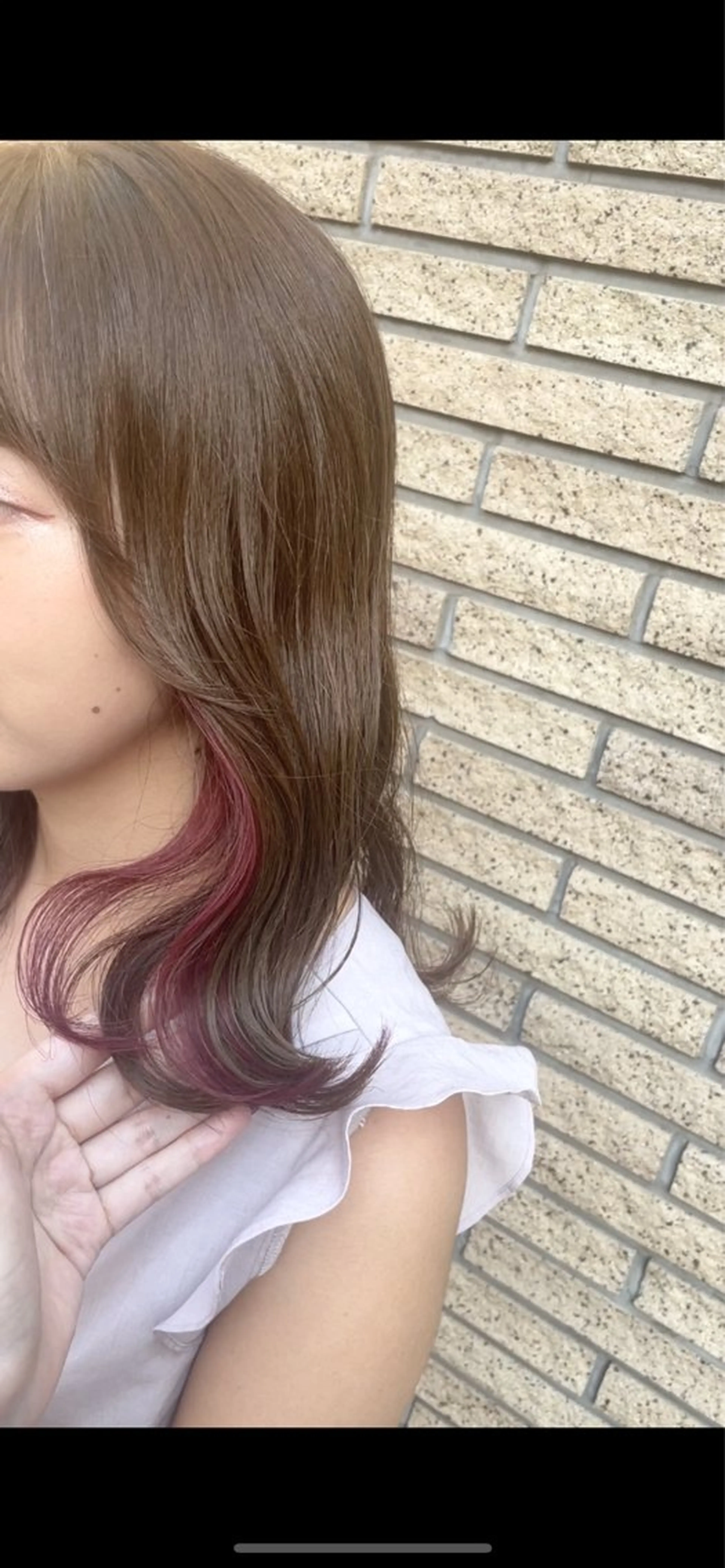 ミディアム カラー ベージュカラー カシス ピンクカラー カット ヘアカラー トリートメント BEBE所属・ブリーチなし 透明感カラーKANAのヘアスタイル