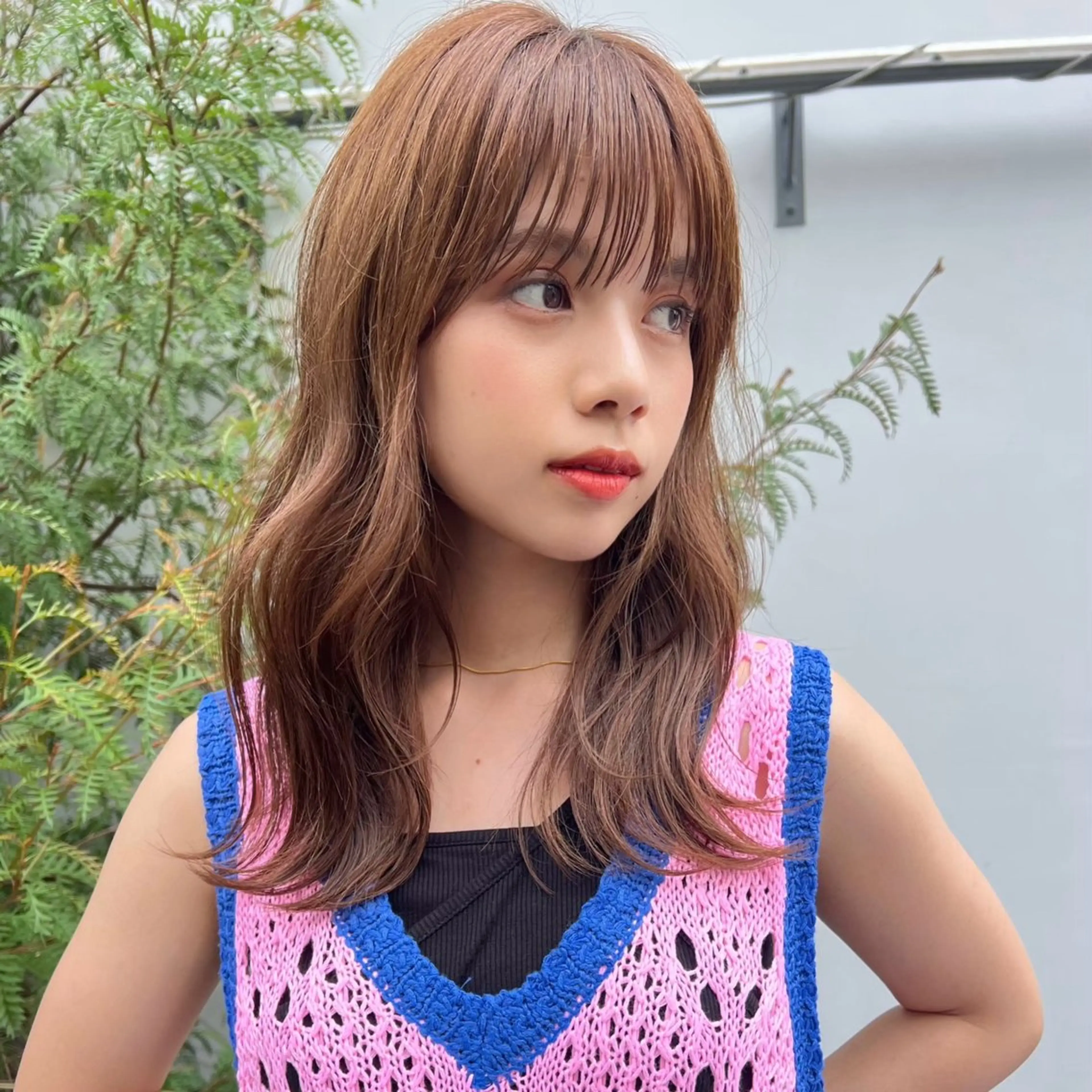 セミロング カラー パーマ ヘアアレンジ ヘアカラー トリートメント くびれボブ/艶カラー /髪質改善🌷喜美花のヘアスタイル