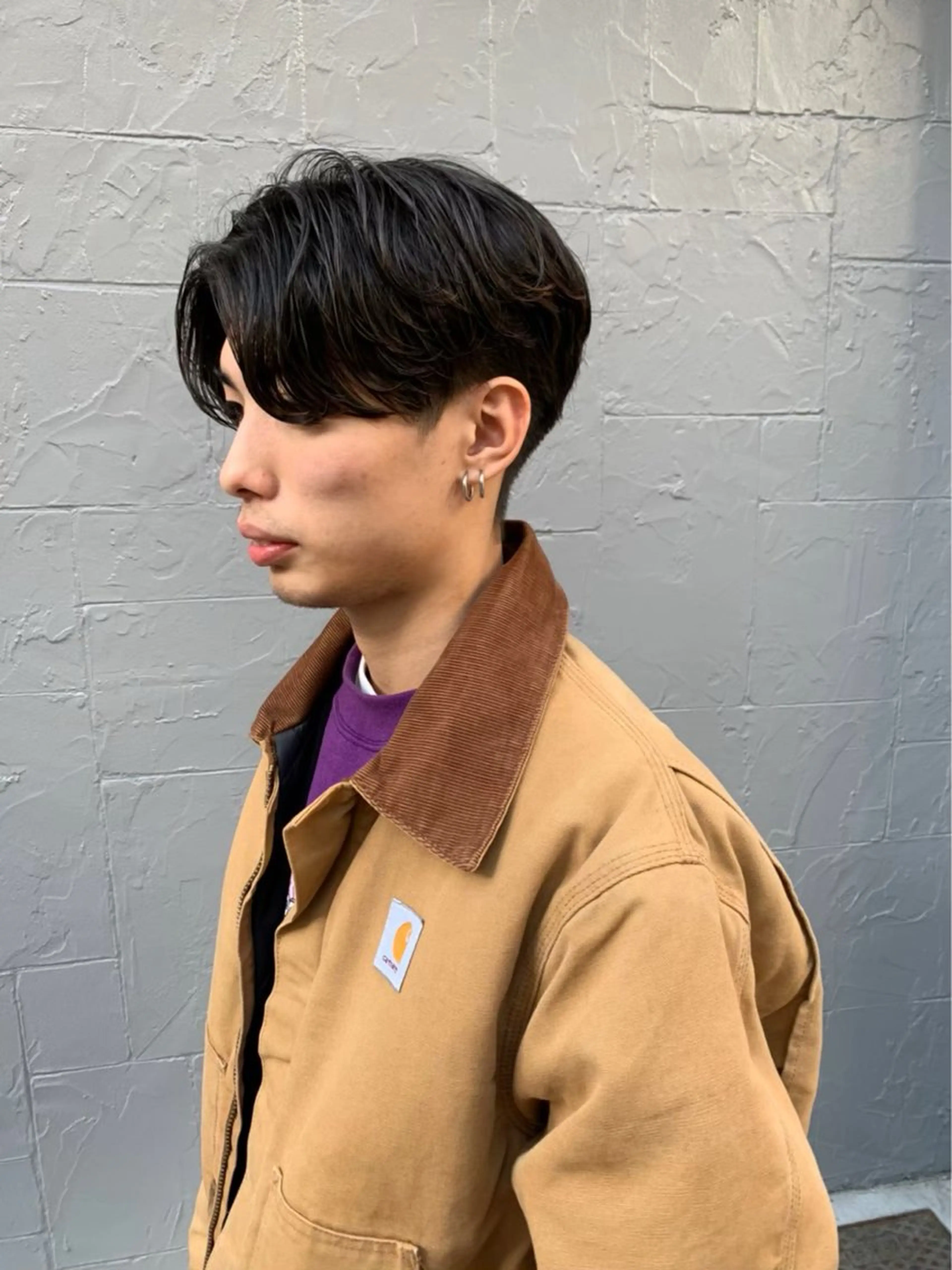 ショート メンズ センターパート マッシュ シースルーマッシュ designcolo r/似合わせNOKAのヘアスタイル