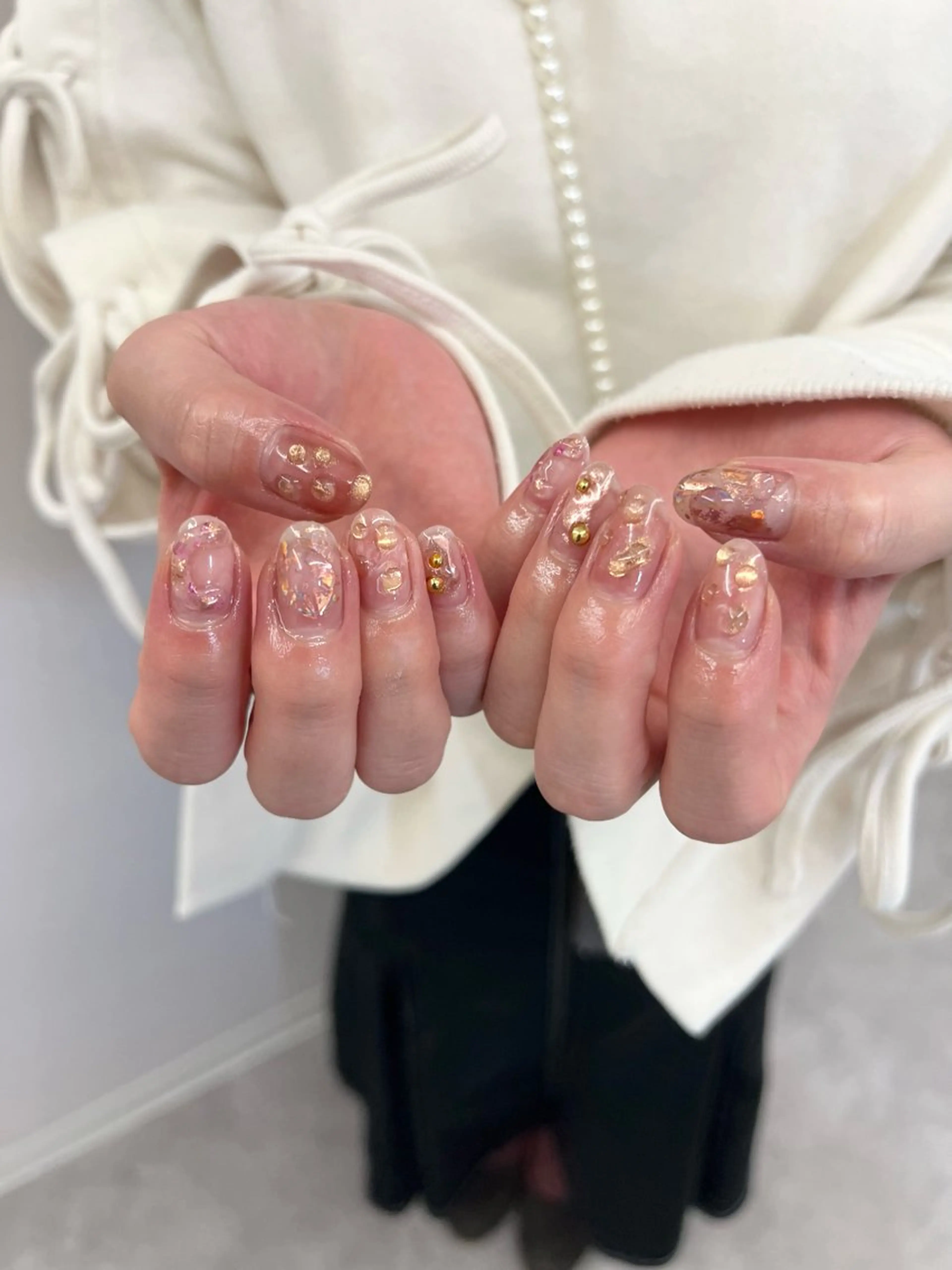 ネイル アートネイル ジェルネイル 韓国ネイル パラジェル ピンク Bana_ Nailのネイルデザイン