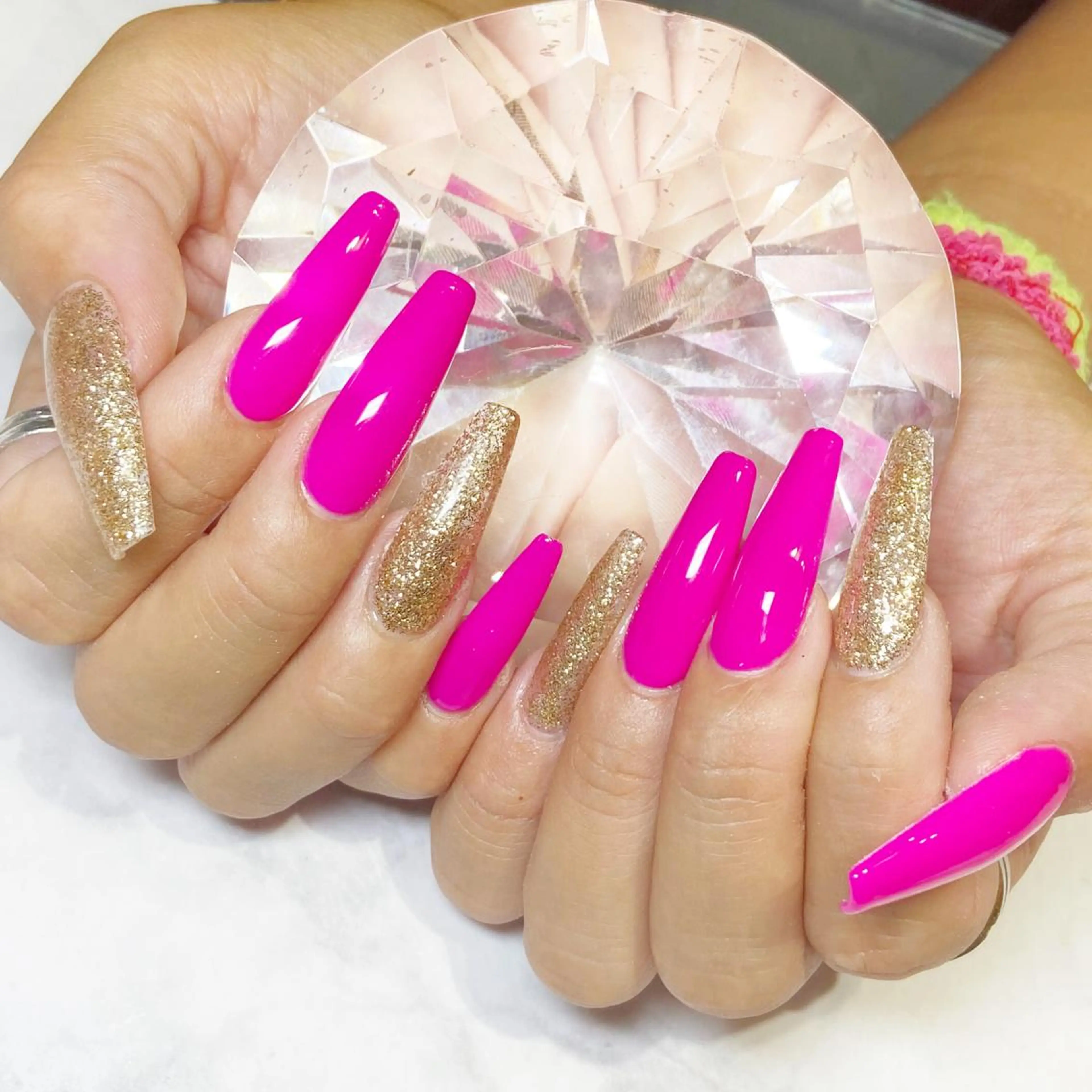 ネイル ラメ(グリッター) ロングネイル ハンドネイル YUN 💅のネイルデザイン