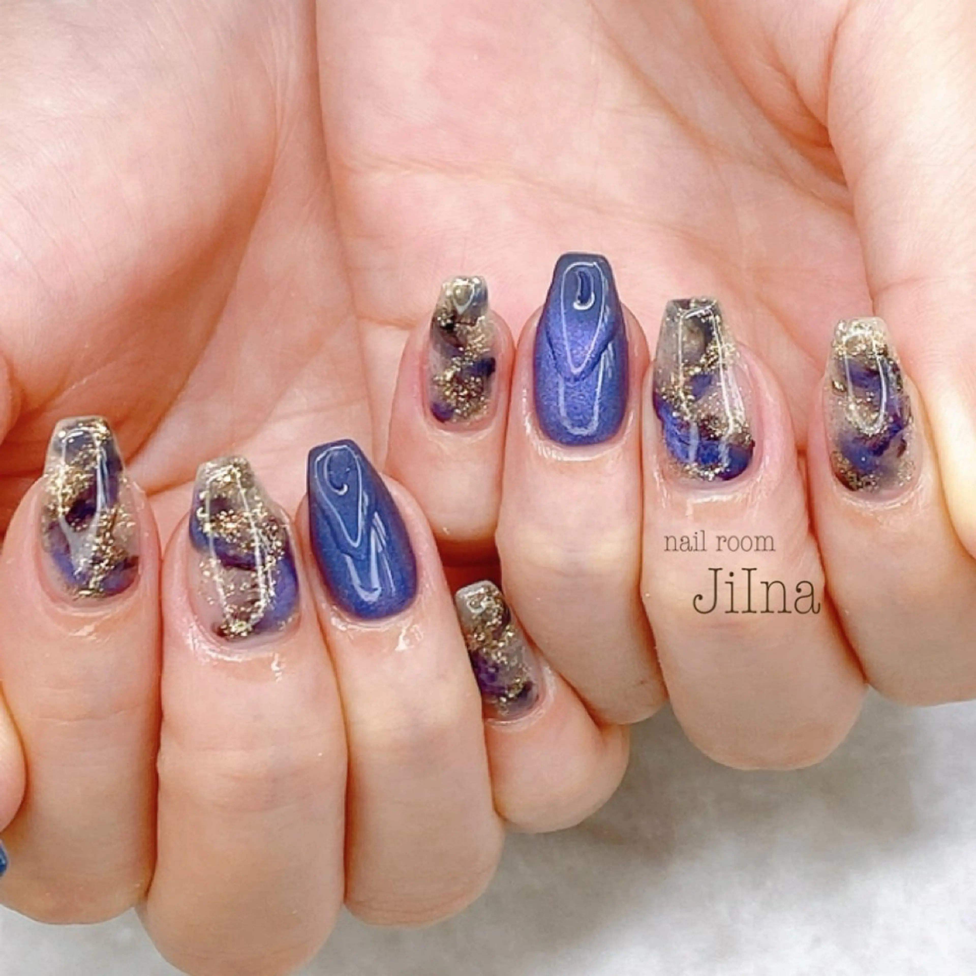 ネイル マグネットネイル 大理石ネイル(マーブル) nail room JiInaのネイルデザイン