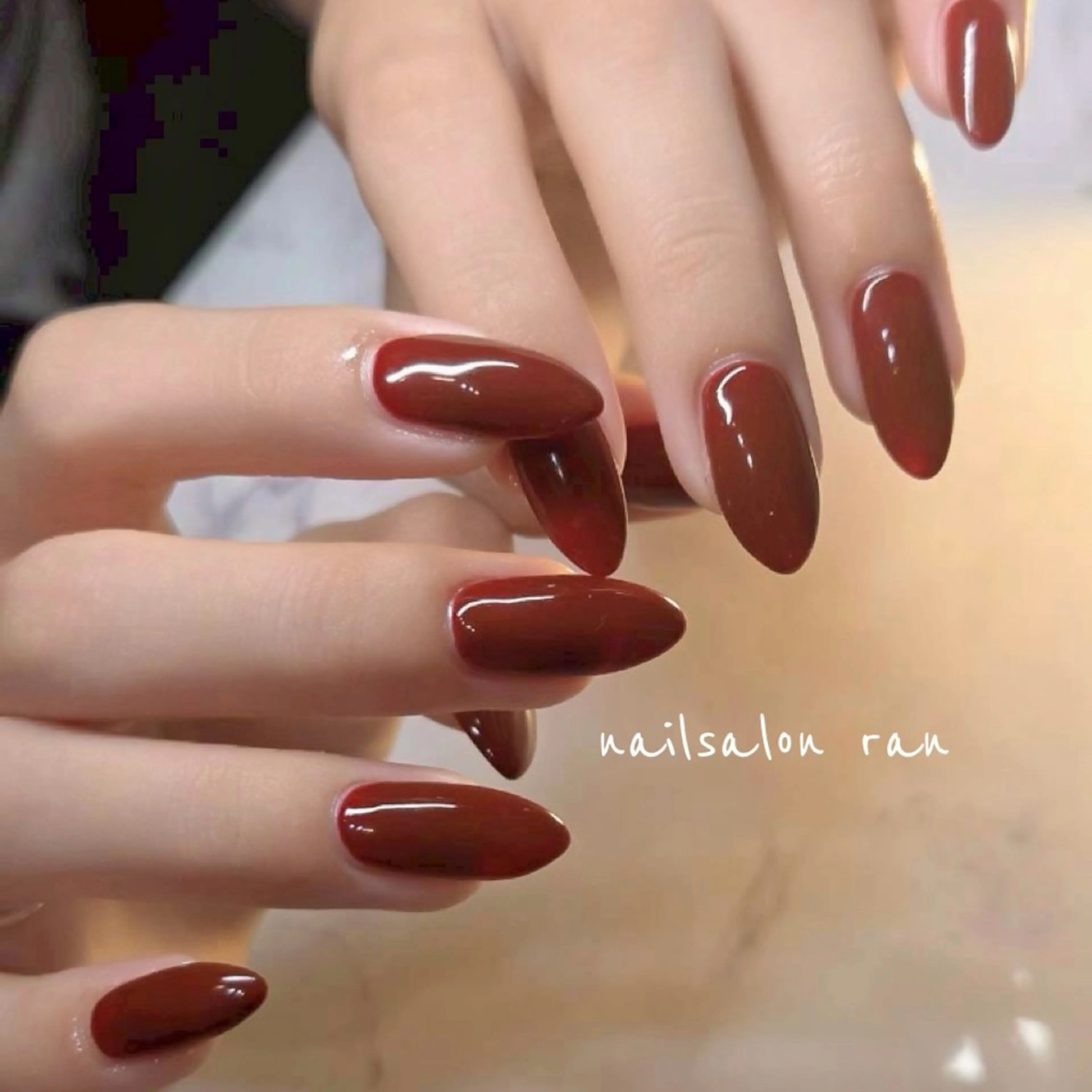 ネイル ボルドー ワンカラーネイル ハンドネイル nailsalon ranのネイルデザイン