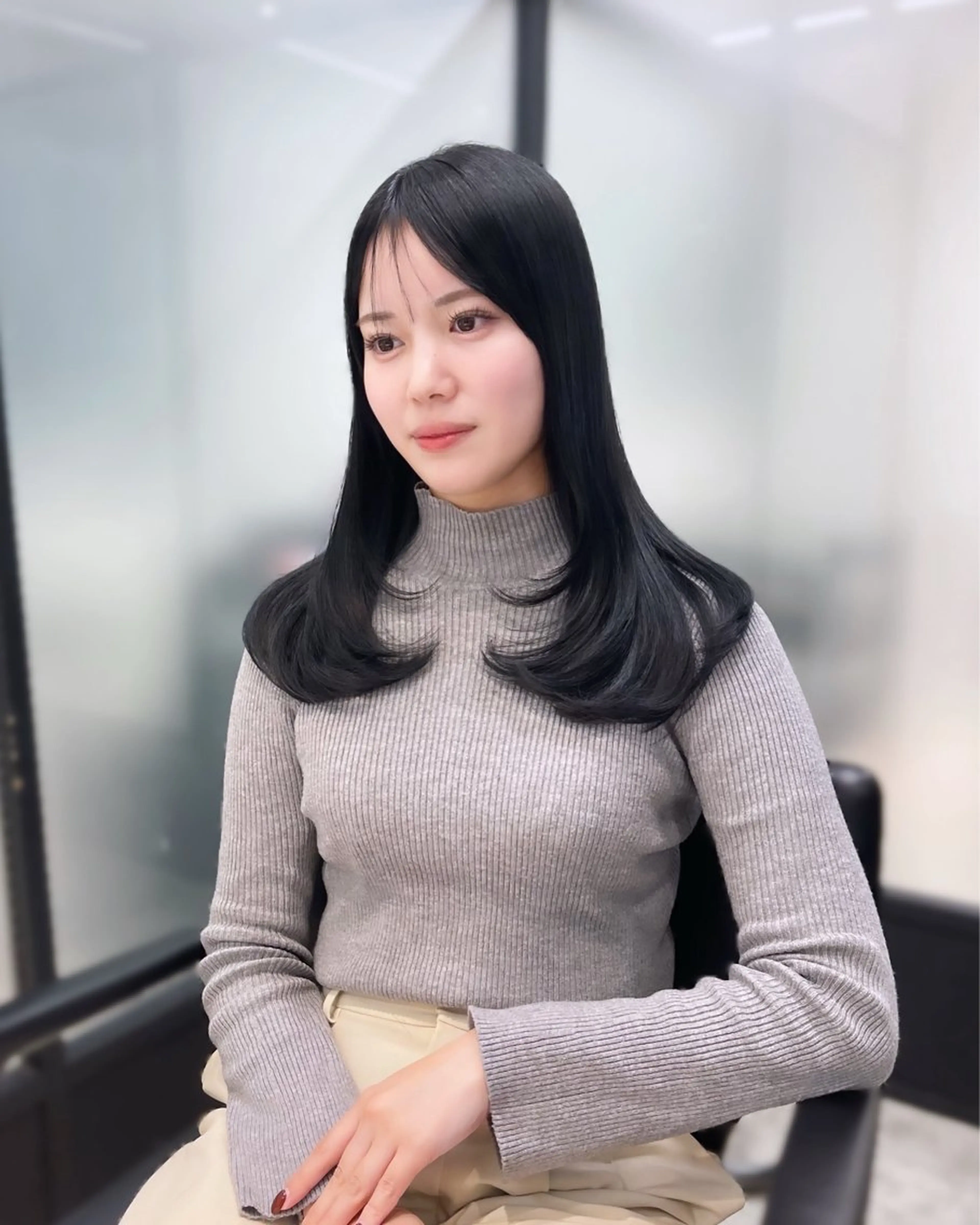 ロング 韓国風ヘア レイヤーカット カット 韓国レイヤーカット 髪質改善▫️水野有真のヘアスタイル