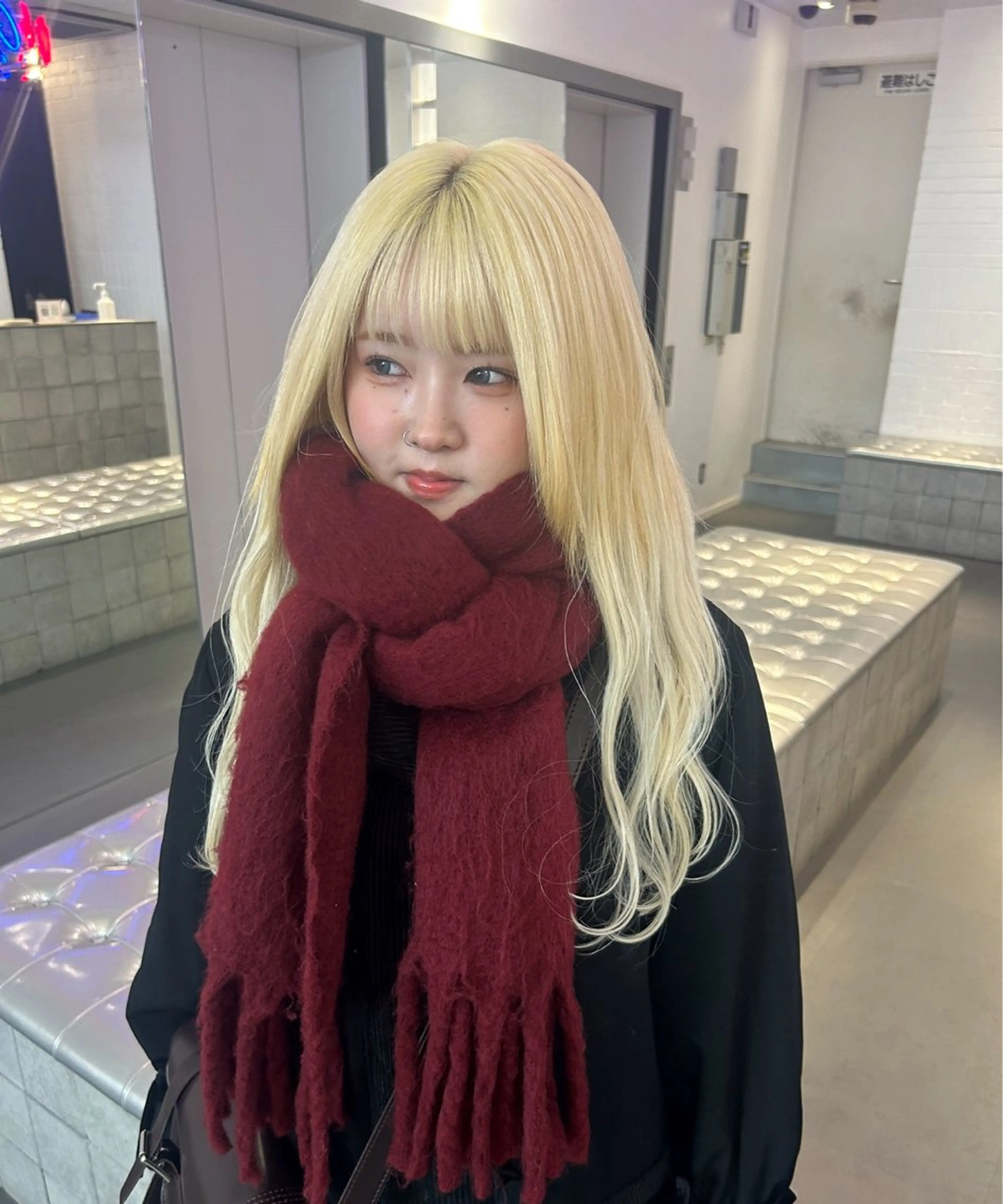 ロング ボブ エクステ 外国人風カラー レイヤーカット ヘアカラー エクステ MiRI💜地毛級 エクステ✖似合わせ技のヘアスタイル
