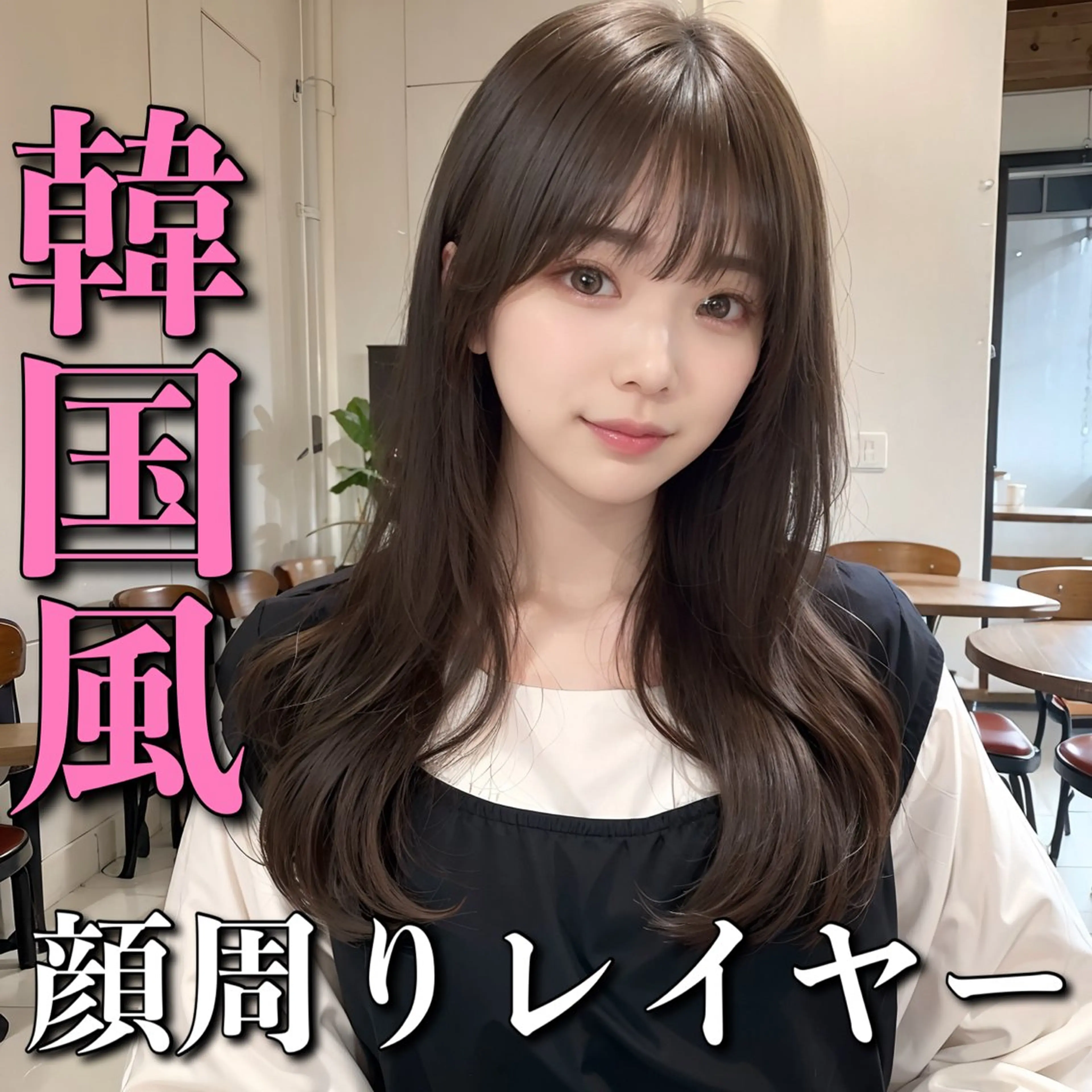 ロング 顔まわりレイヤー 顔周りカット レイヤーカット カットモデル募集 ミネのヘアスタイル