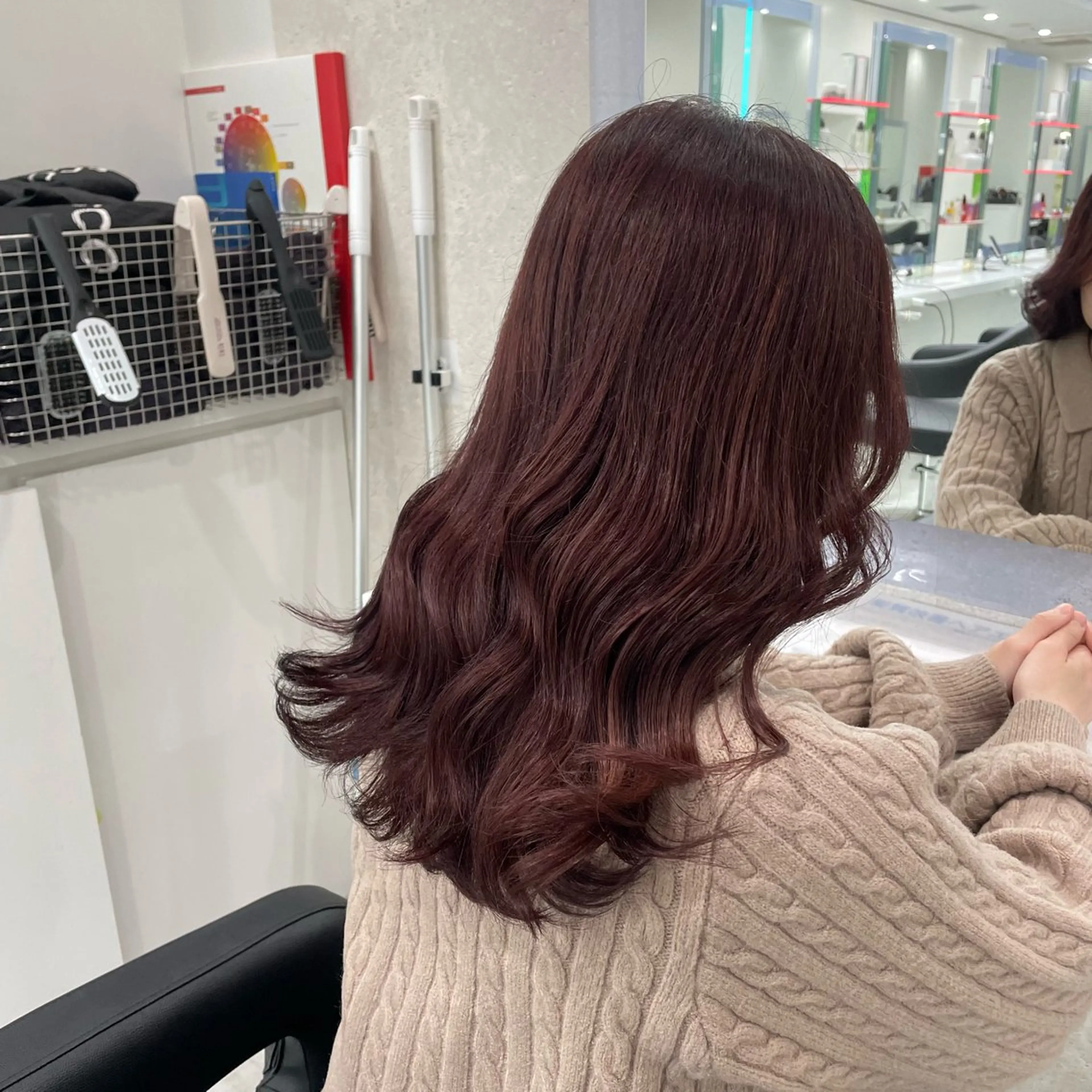 ミディアム ヘアカラー トリートメント ヘッドスパ ヘアセット 大人っぽ上品🤍韓国 レイヤー🤍ふうがのヘアスタイル