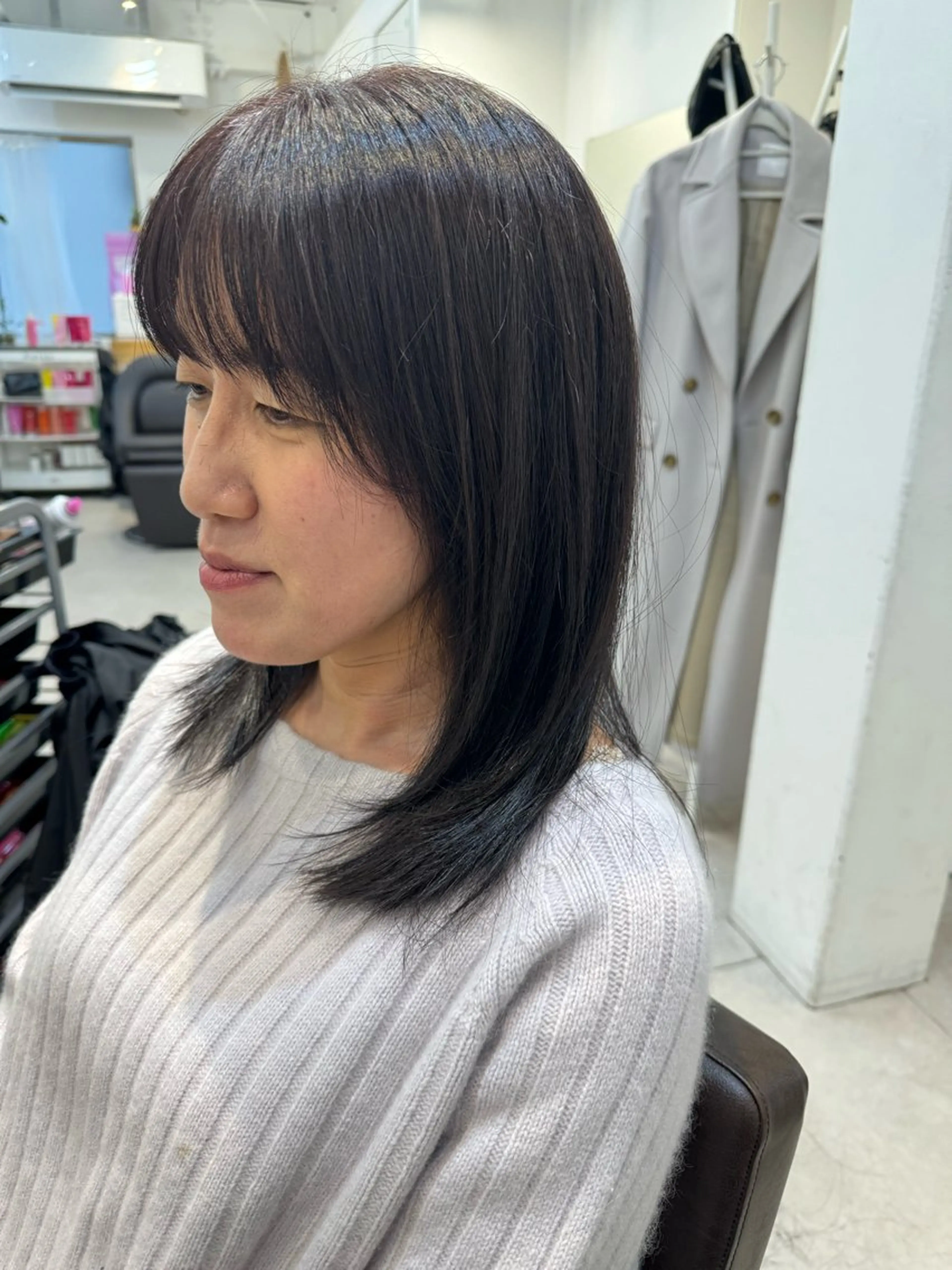ミディアム カラー レイヤーカット トリートメント Dxxxx III所属・オシャレ女性目線の 大人メンズ❁⃘*.ﾟのヘアスタイル