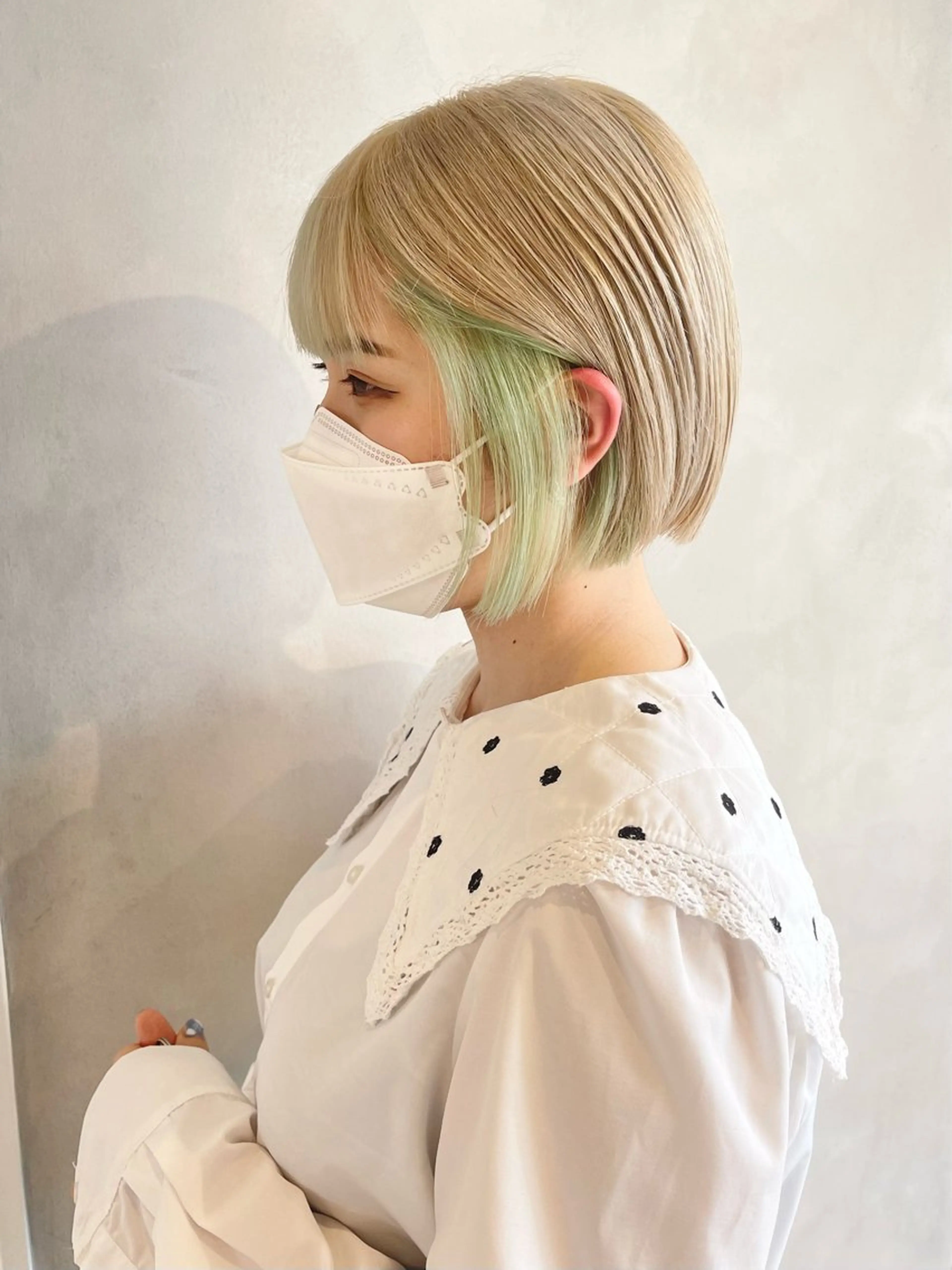 ショート カラー ベージュカラー ミント ホワイトベージュ カット ヘアカラー トリートメント 🦋レイヤーカット ミドリカワ🦋のヘアスタイル