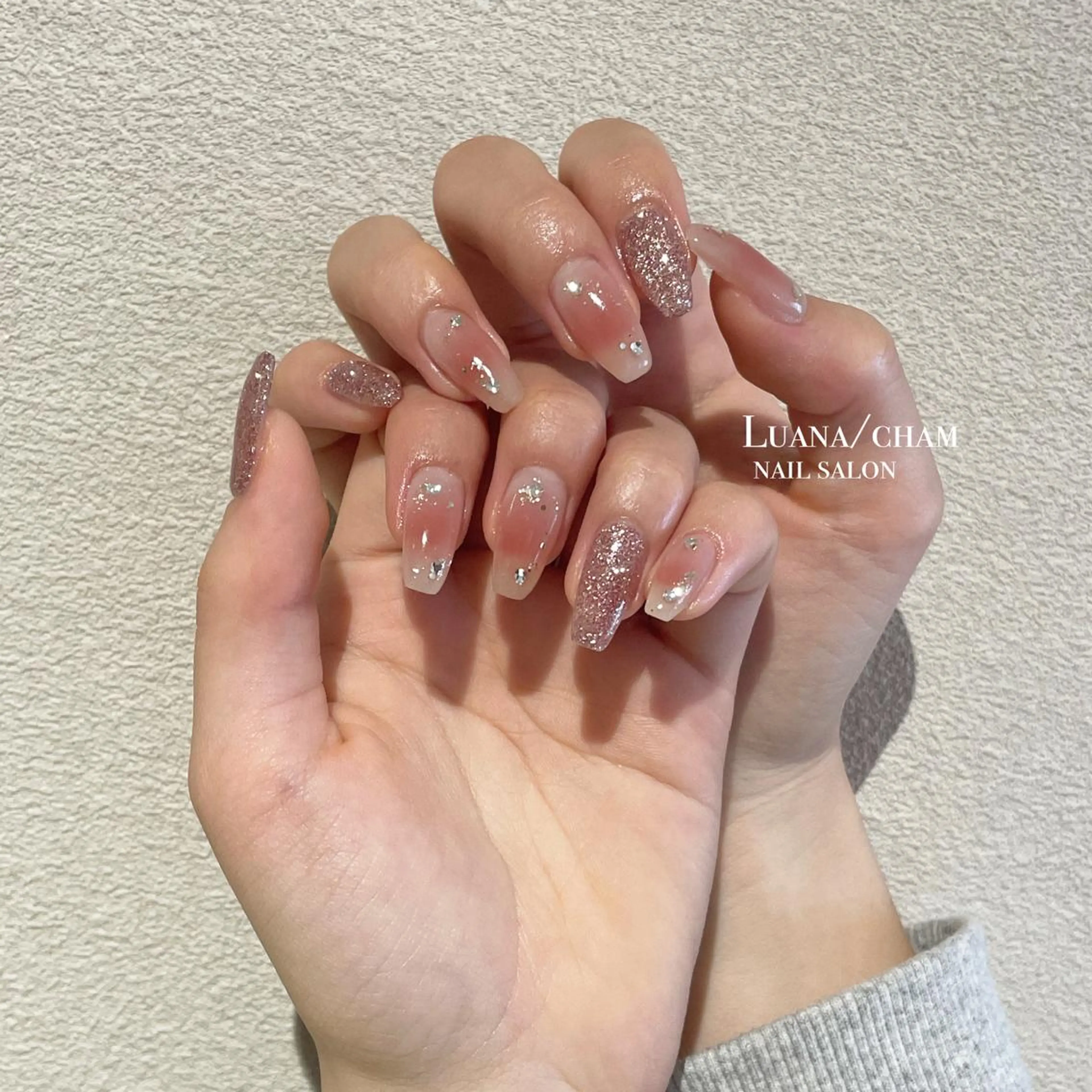 ロング ネイル 韓国風ヘア アートネイル 韓国ネイル nail salon neigeのネイルデザイン