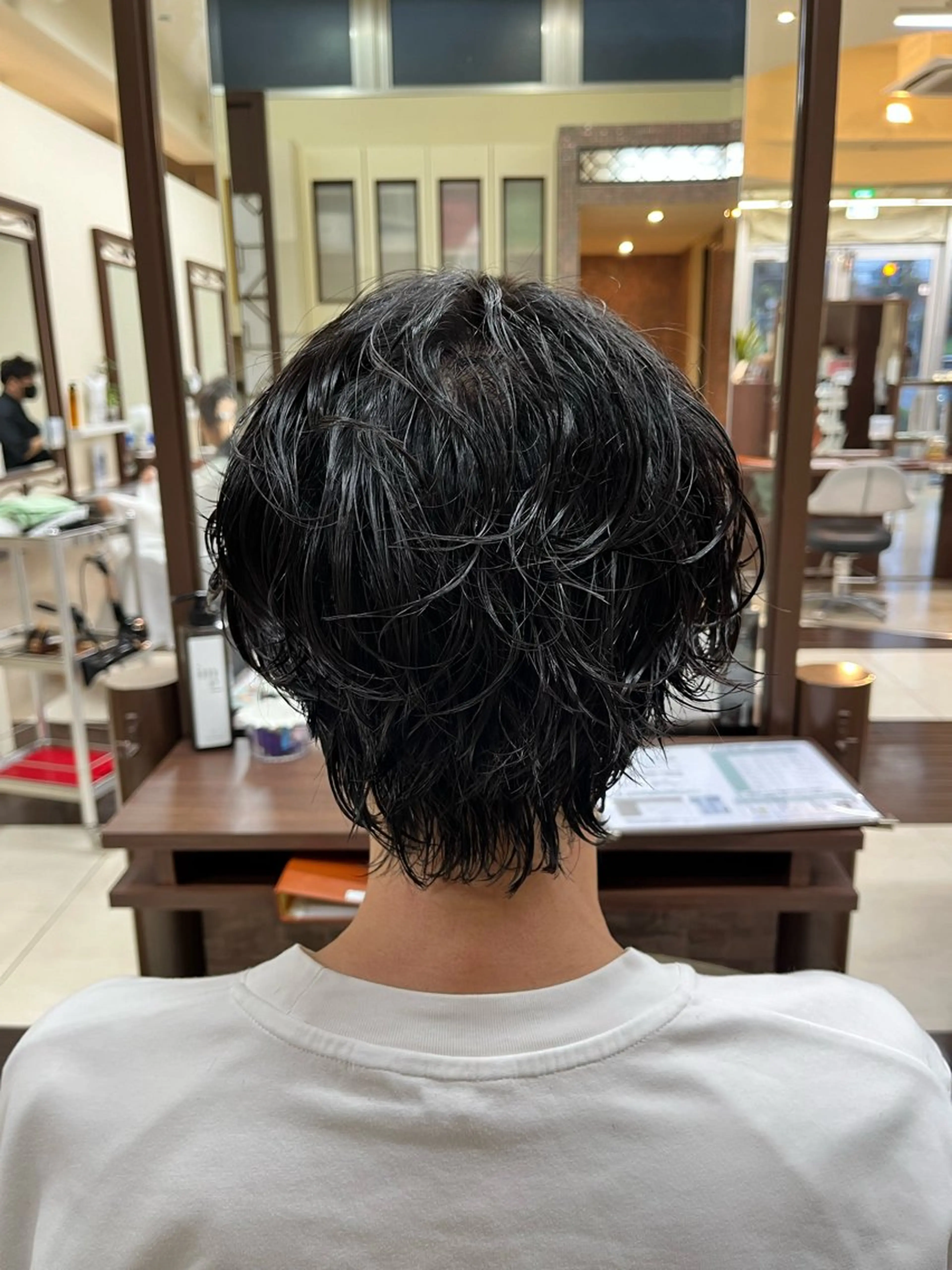 ミディアム パーマ メンズ ミディアムパーマ メンズパーマ ボブ スパイラルパーマ AROH  men's cut&men's perm 船橋店所属・🧊メンズ特化🧊 高木航希のヘアスタイル