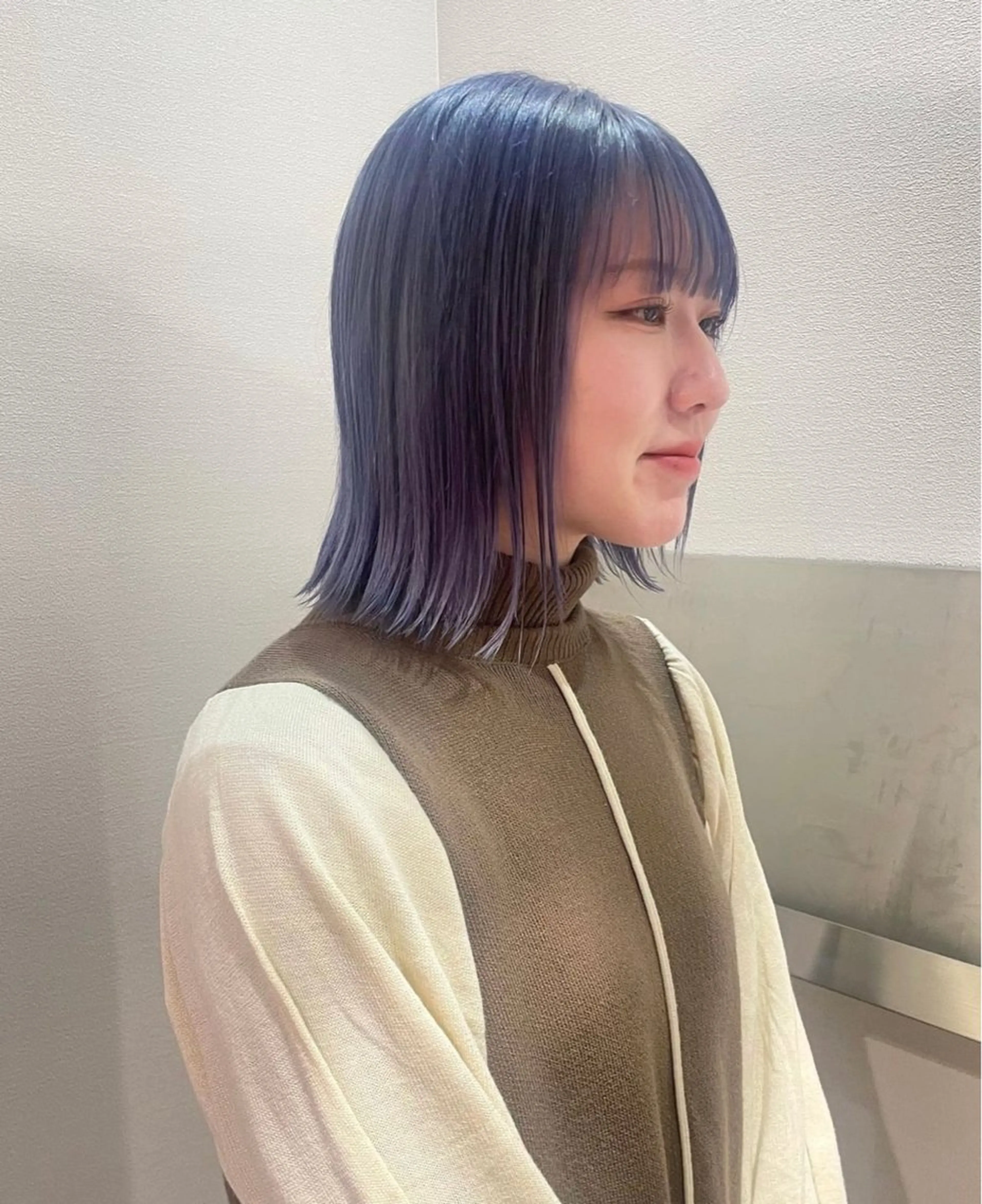 ミディアム カラー 透明感カラー ハイトーンカラー ヘアカラー ひなた 艶カラー/渋谷のヘアスタイル