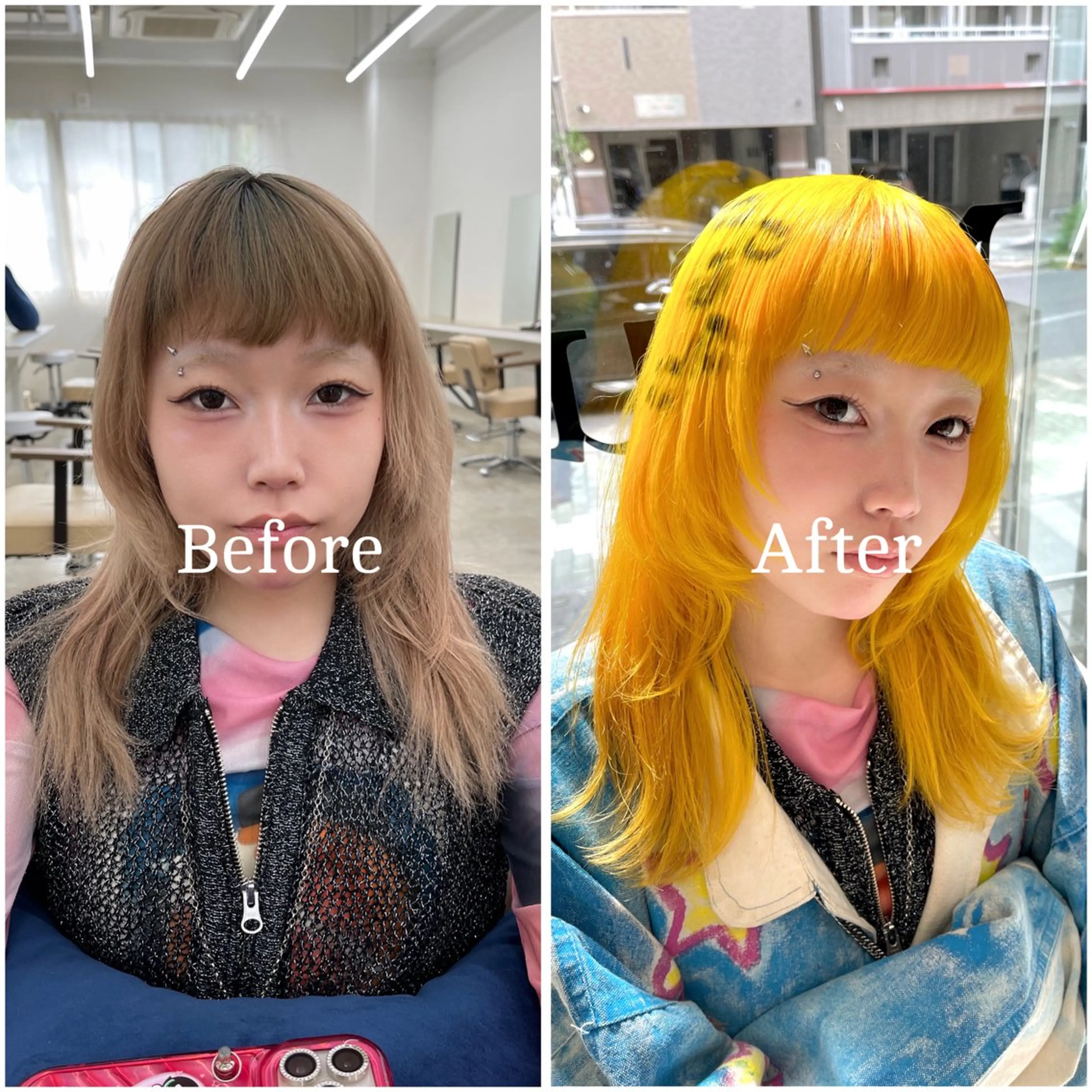 ロング カラー ブリーチ デザインカラー 似合わせカット 縮毛矯正 ヘアカラー ムラ修正/ ハイトーン💖Riaのヘアスタイル