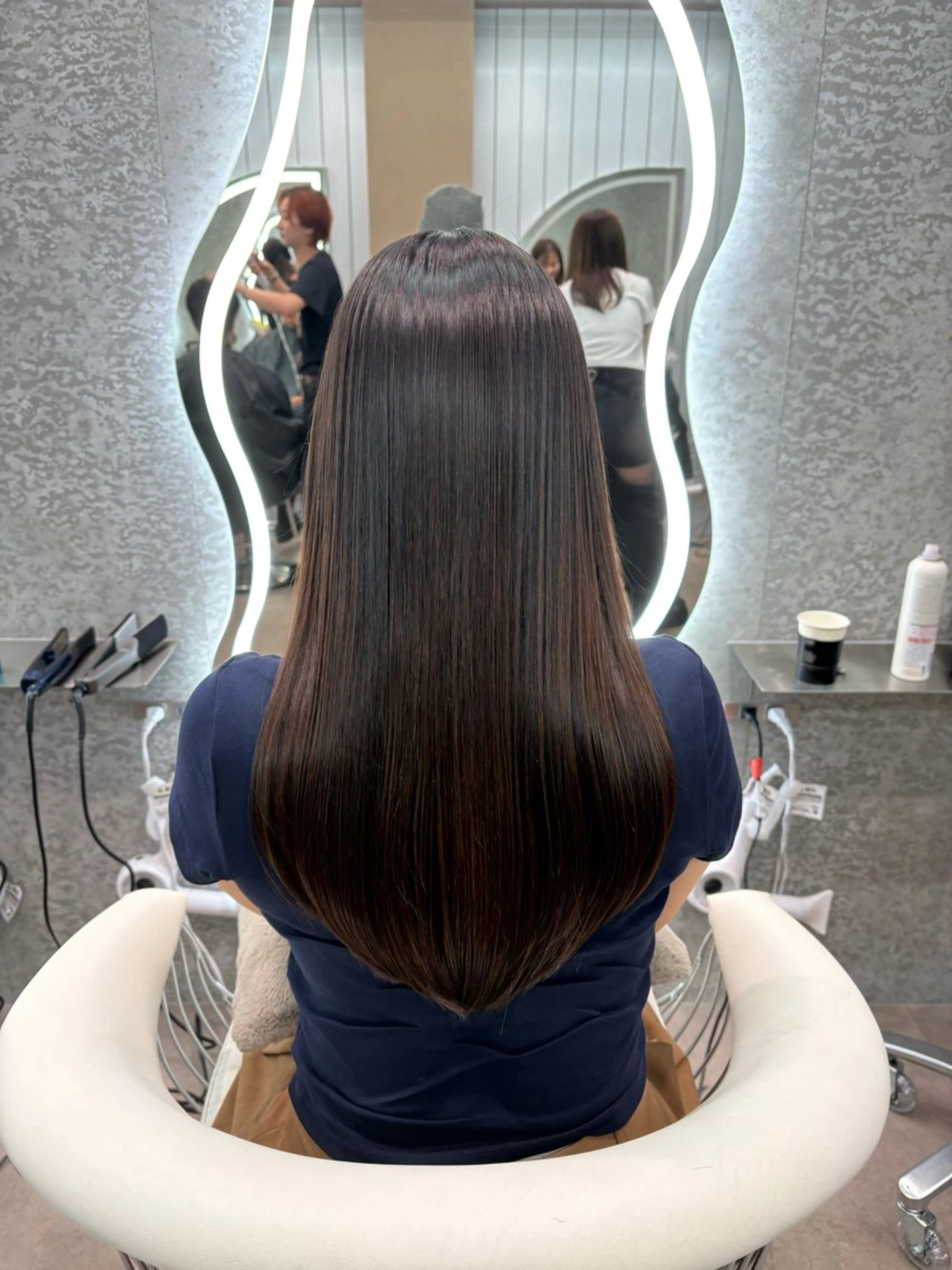 ロング ヘアアレンジ アッシュ ボブ くびれヘア 顔まわりレイヤー 顔周りカット 縮毛矯正 トリートメント ヘアセット 大宮‎🤍韓国ヘア‎ 髪質改善 佐藤 和のヘアスタイル