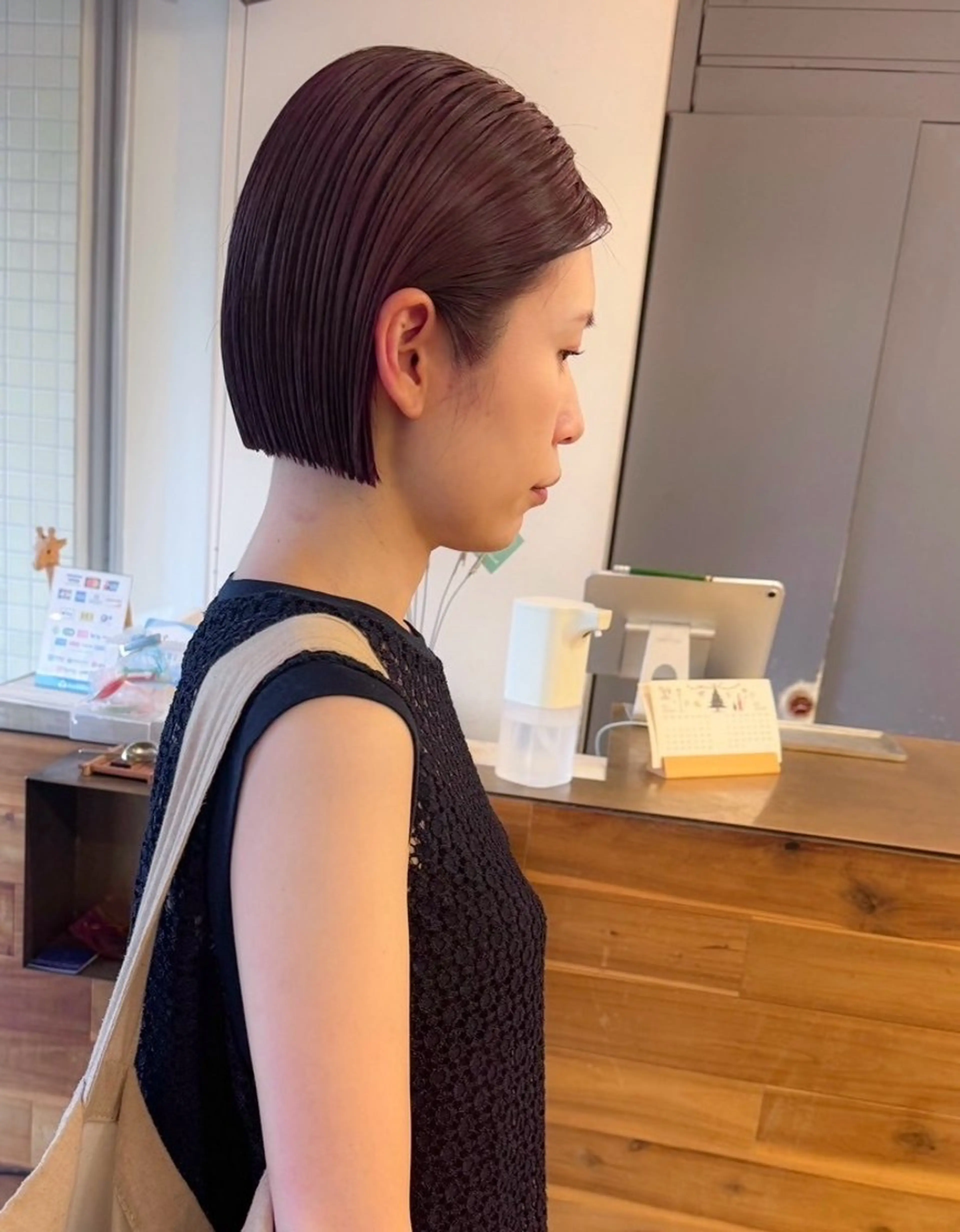 ショート 切りっぱなしボブ ボブ 谷岡 聖花のヘアスタイル