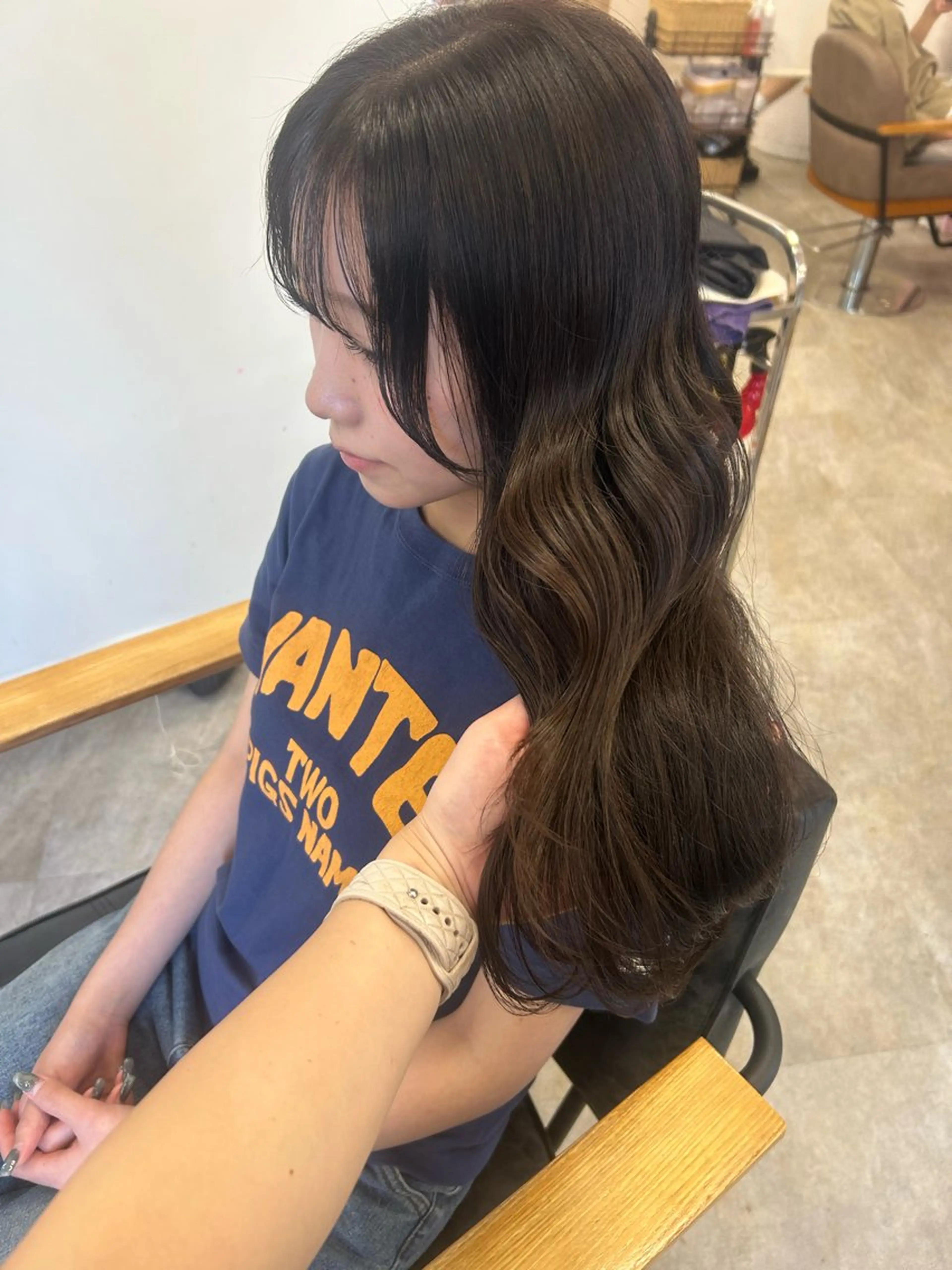 ロング カラー カット ヘアカラー トリートメント otoha✳︎ くすみカラーのヘアスタイル