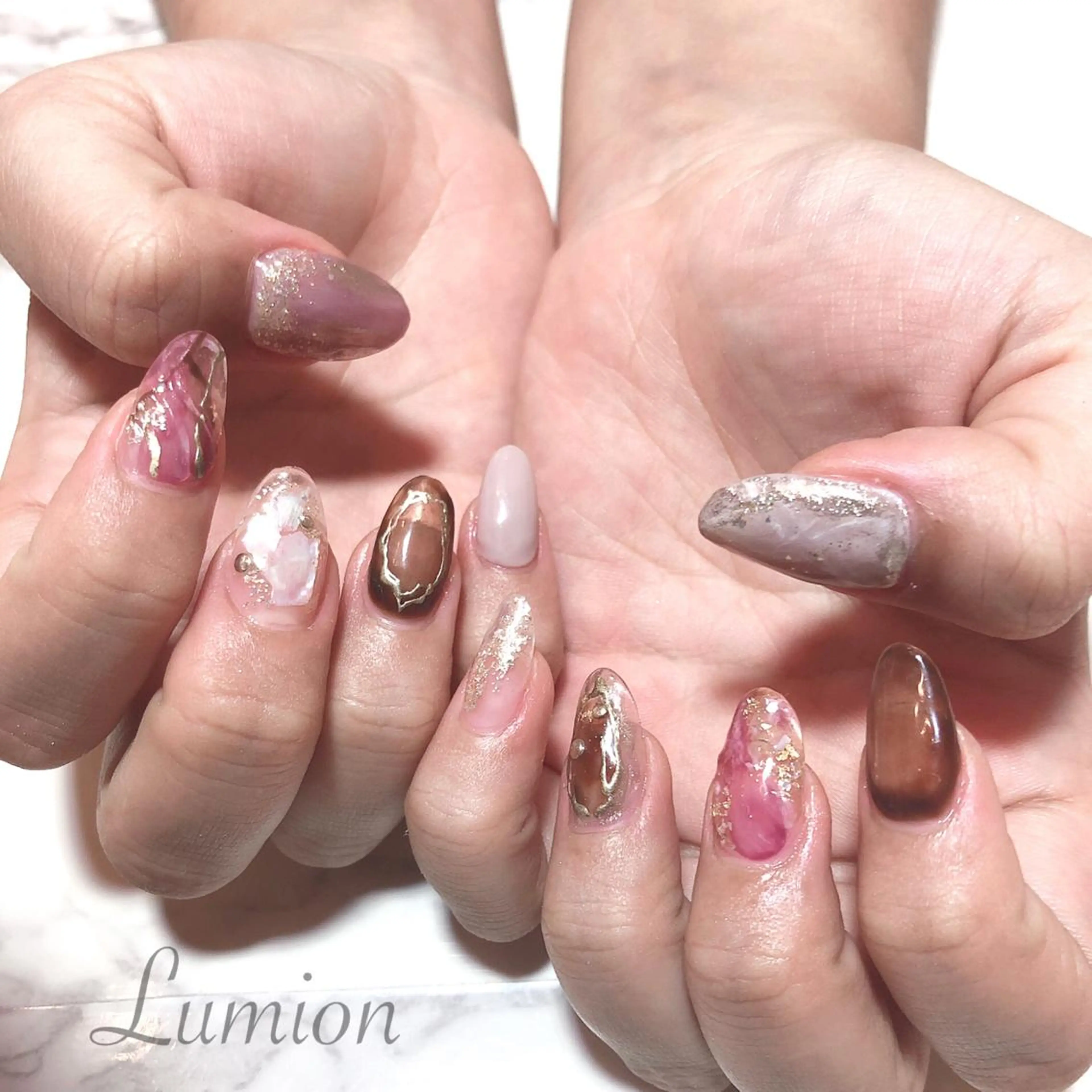 ネイル 長さ出し ニュアンスネイル スカルプネイル ハンドネイル 菊地 美沙斗のネイルデザイン