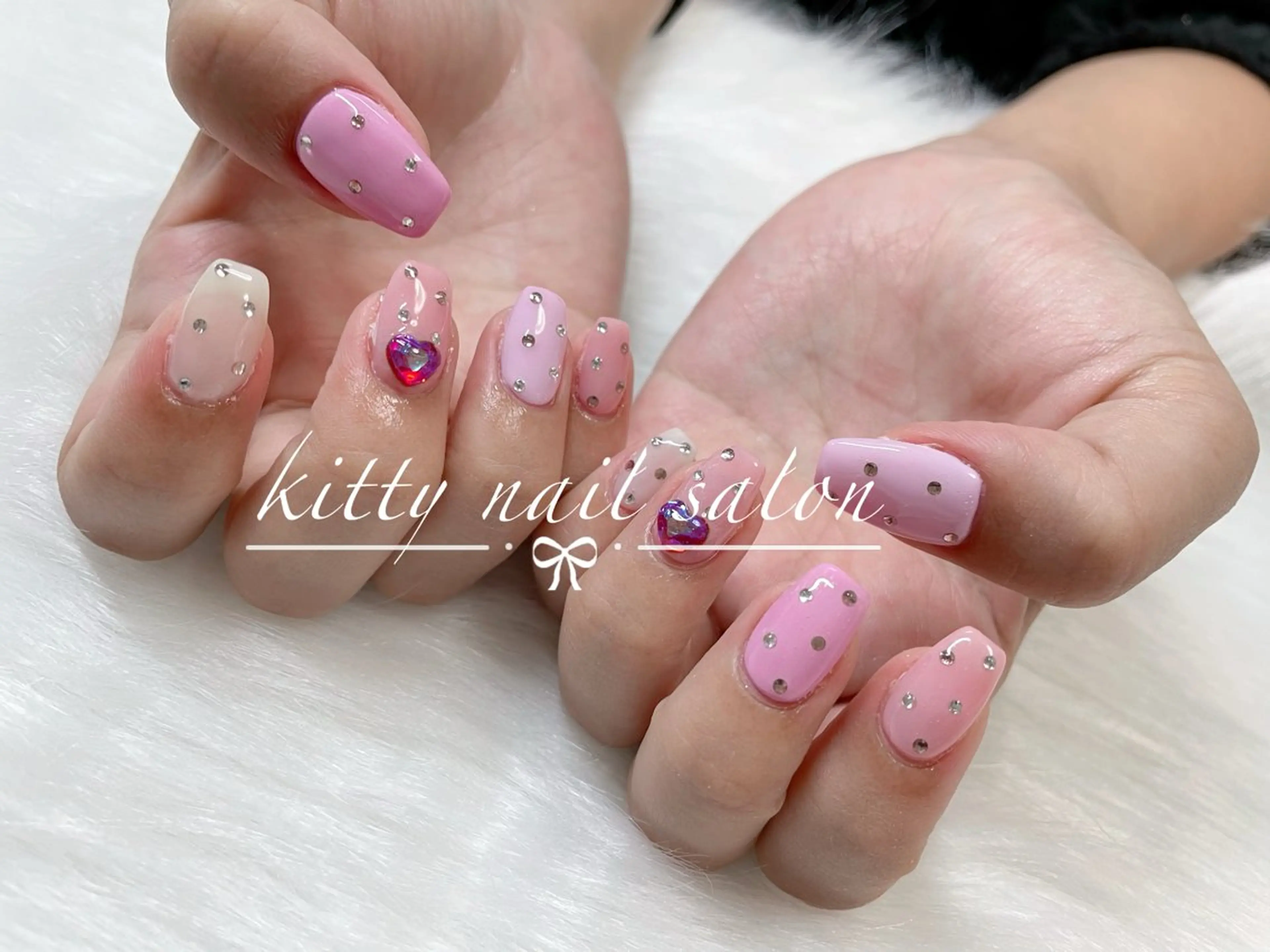 ネイル フレンチネイル マグネットネイル マグネットフレンチ ミラーネイル シンプルネイル kitty nail salonのネイルデザイン