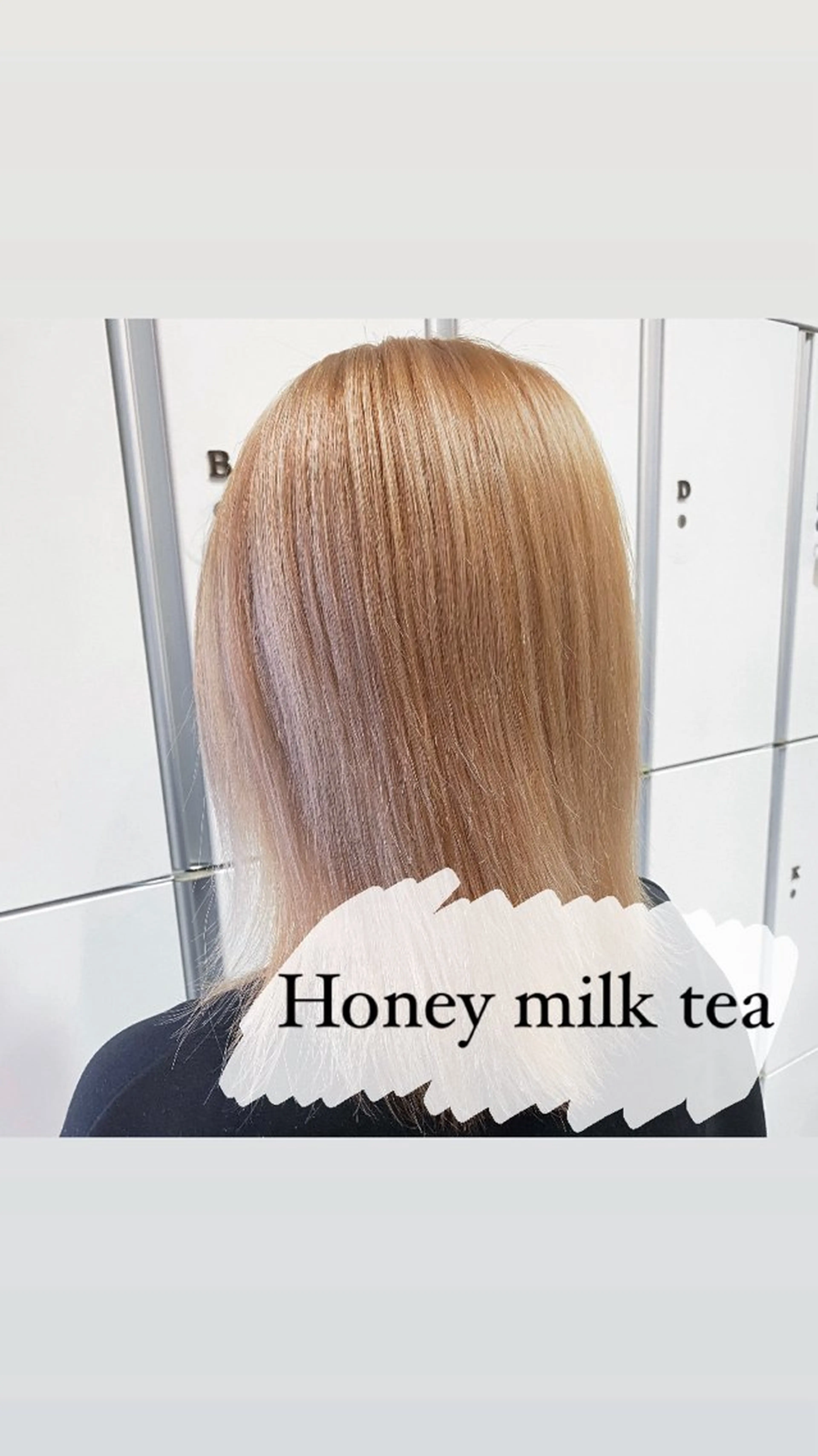 ミディアム カラー ハイトーンカラー ヘアカラー ミルクティーベージュ 暖色カラー/池田麻帆のヘアスタイル