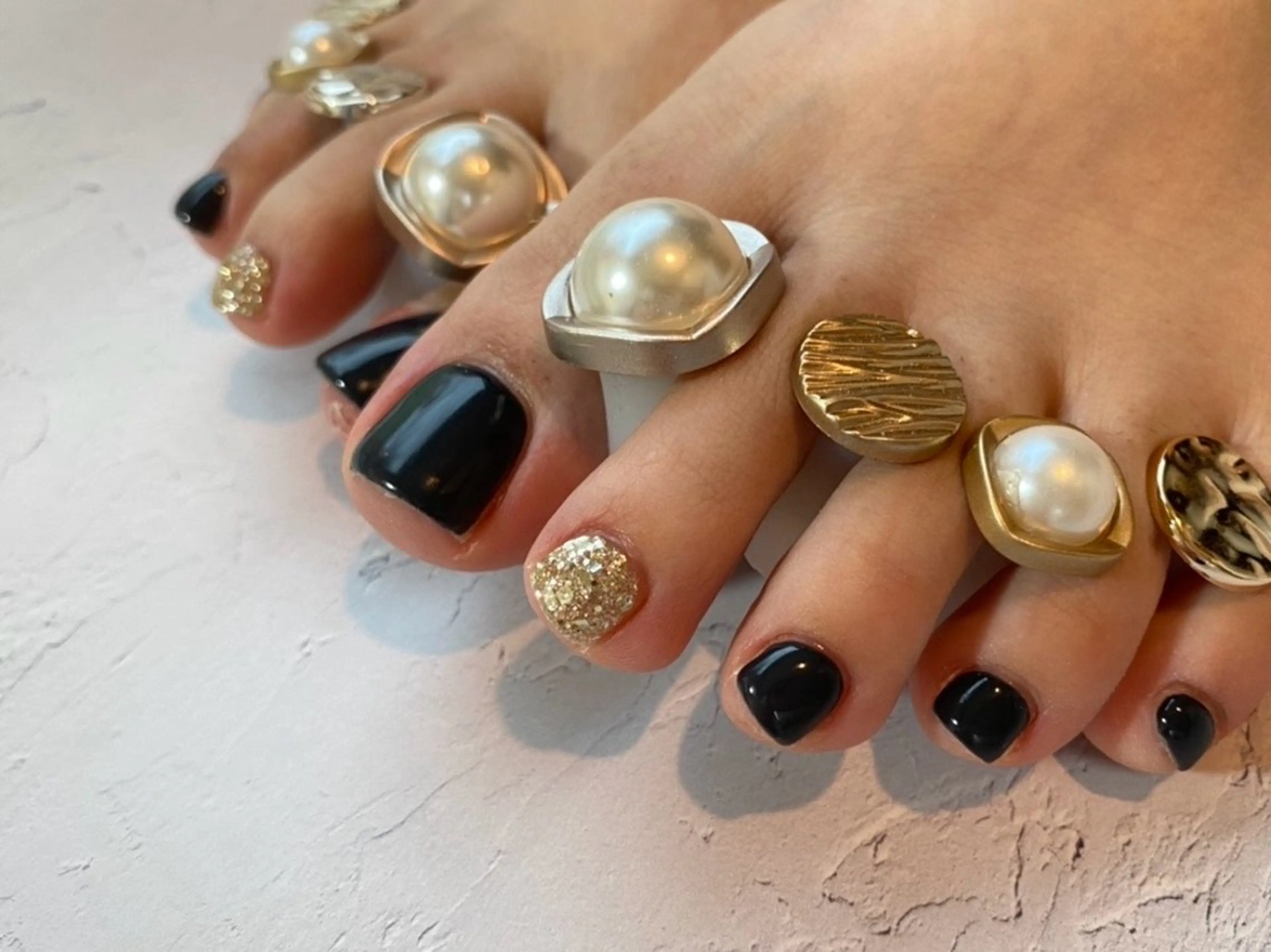 ネイル ラメ(グリッター) フットネイル etorca nailのネイルデザイン
