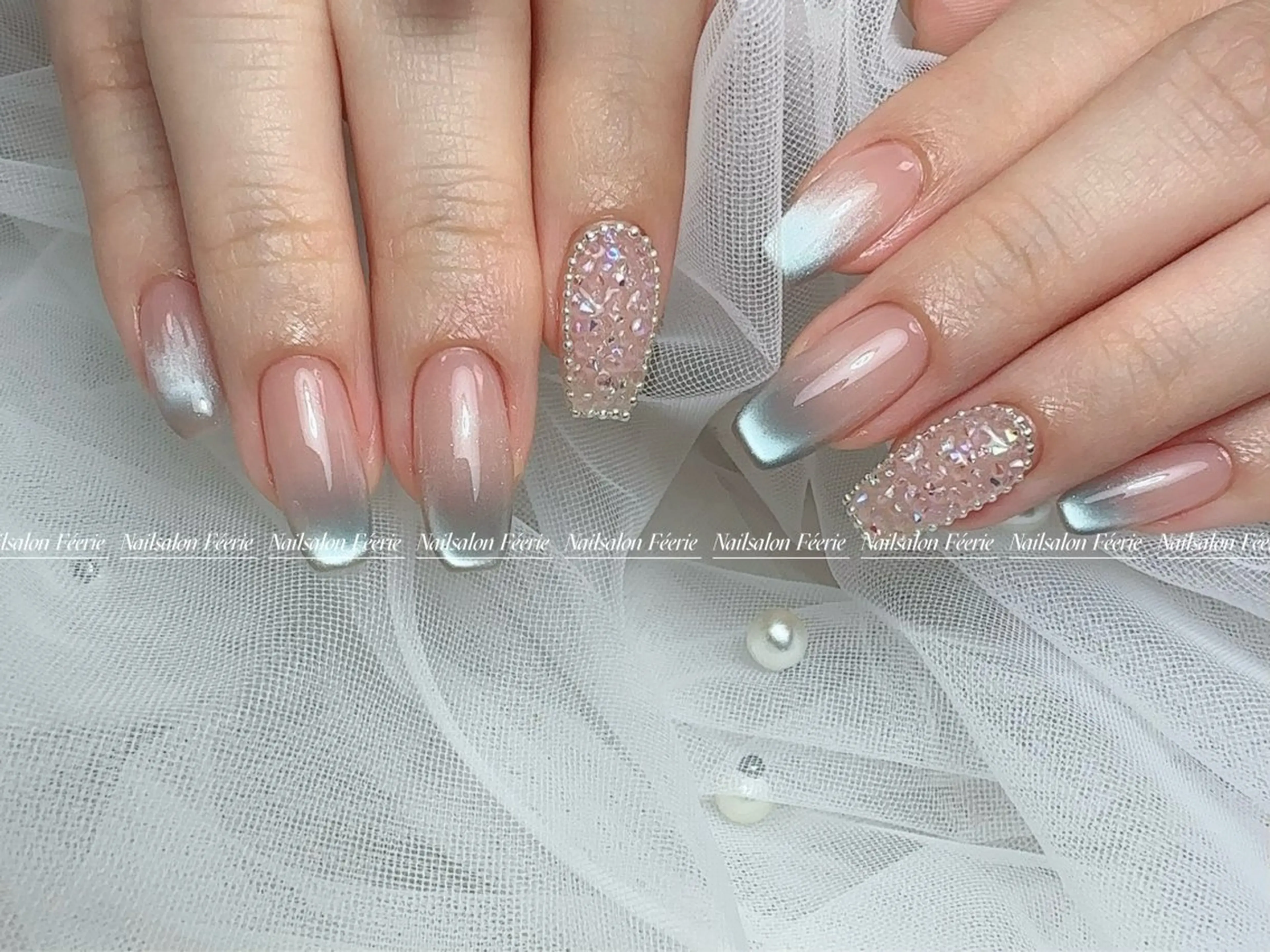 ネイル 成人式 長さ出し フットネイル フレンチネイル ジェルネイル ハンドネイル ハンドケア nail salon Feerieのネイルデザイン