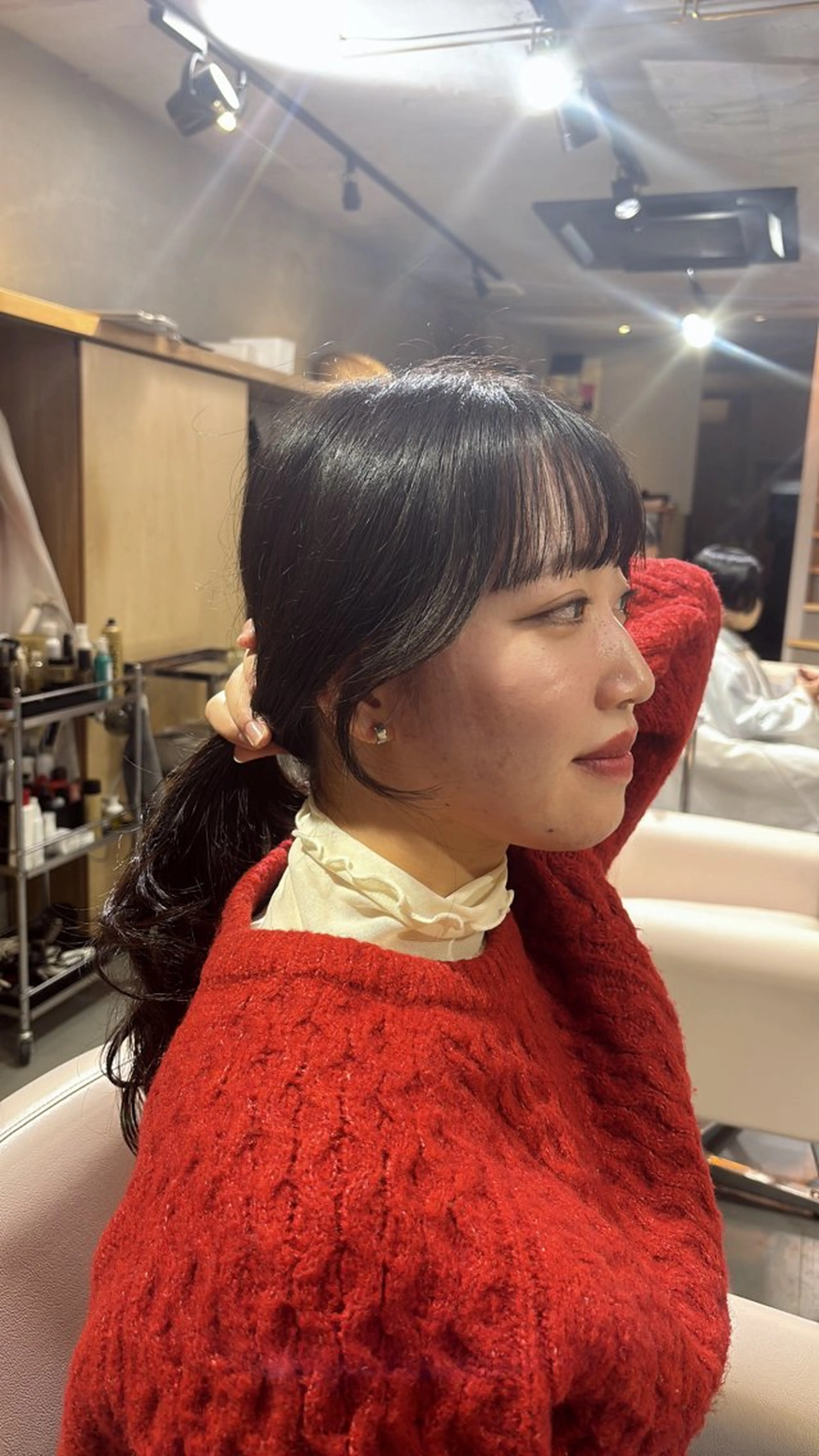 ロング 顔周りカット Ashe　oleng所属・オモヤ ウタノのヘアスタイル