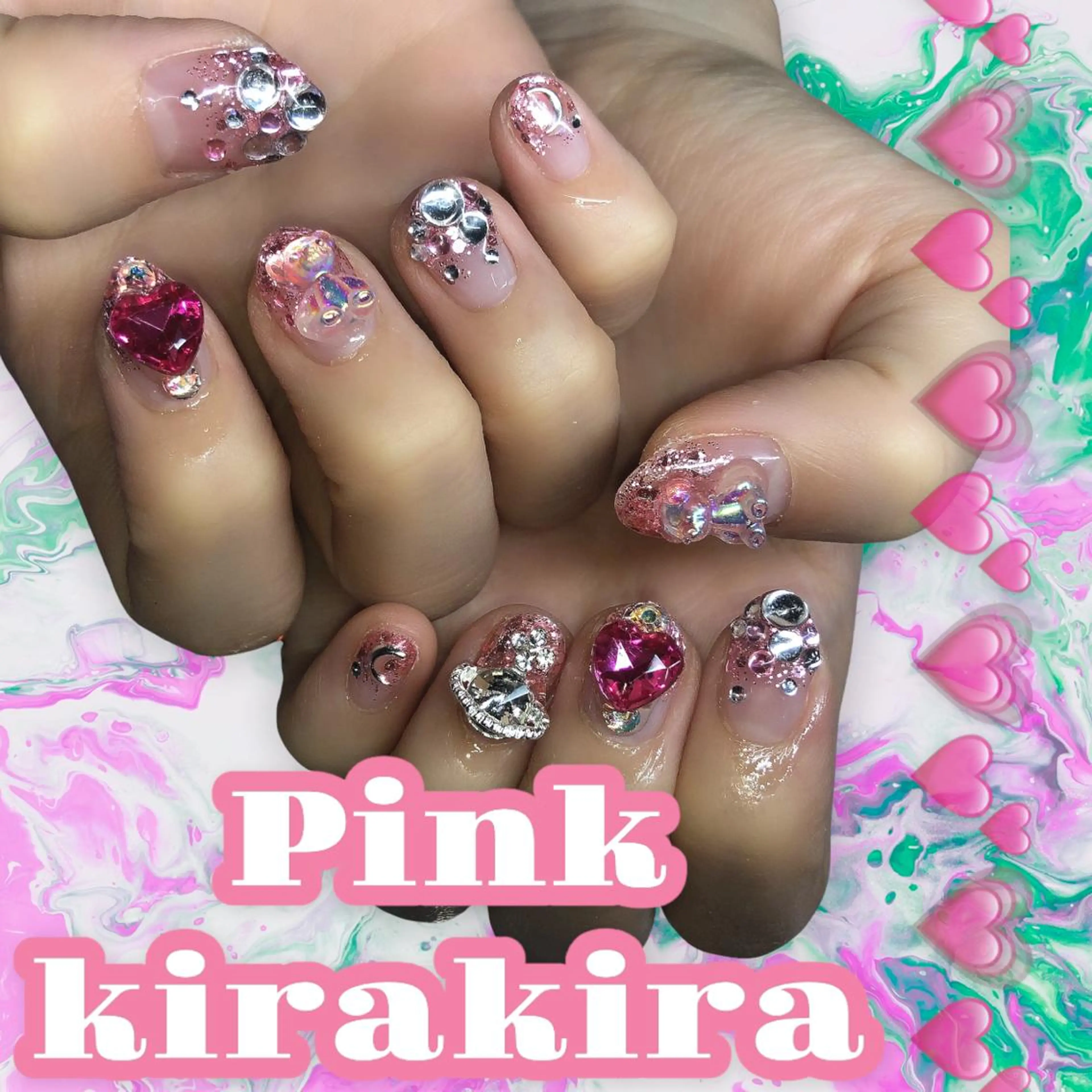 ネイル キラキラネイル ピンク ハンドネイル 【Yappy🌈】 💖P-tanaのネイルデザイン